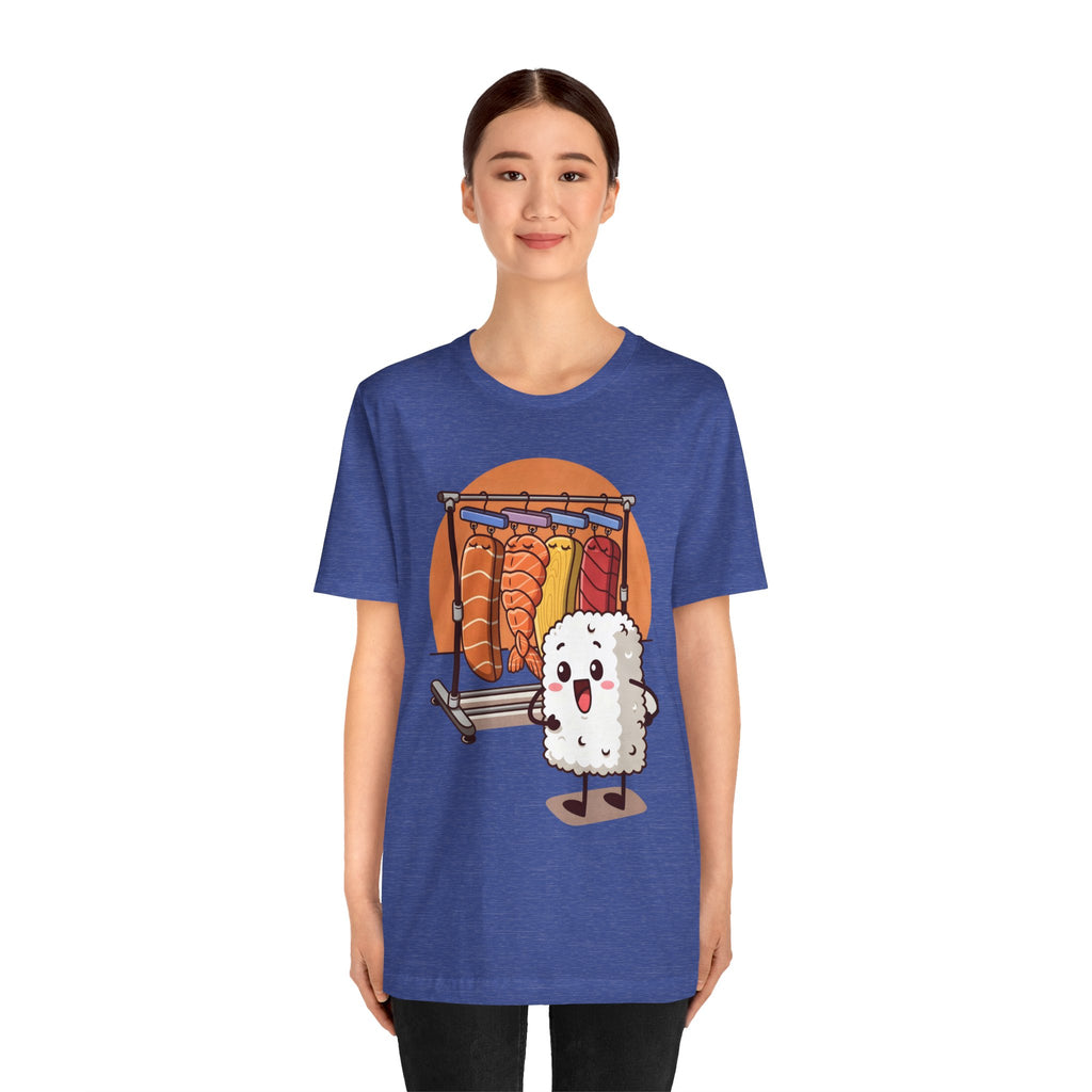 Cute Sushi Rice Cartoon T‑Shirt — Kawaii Nigiri Character Tee