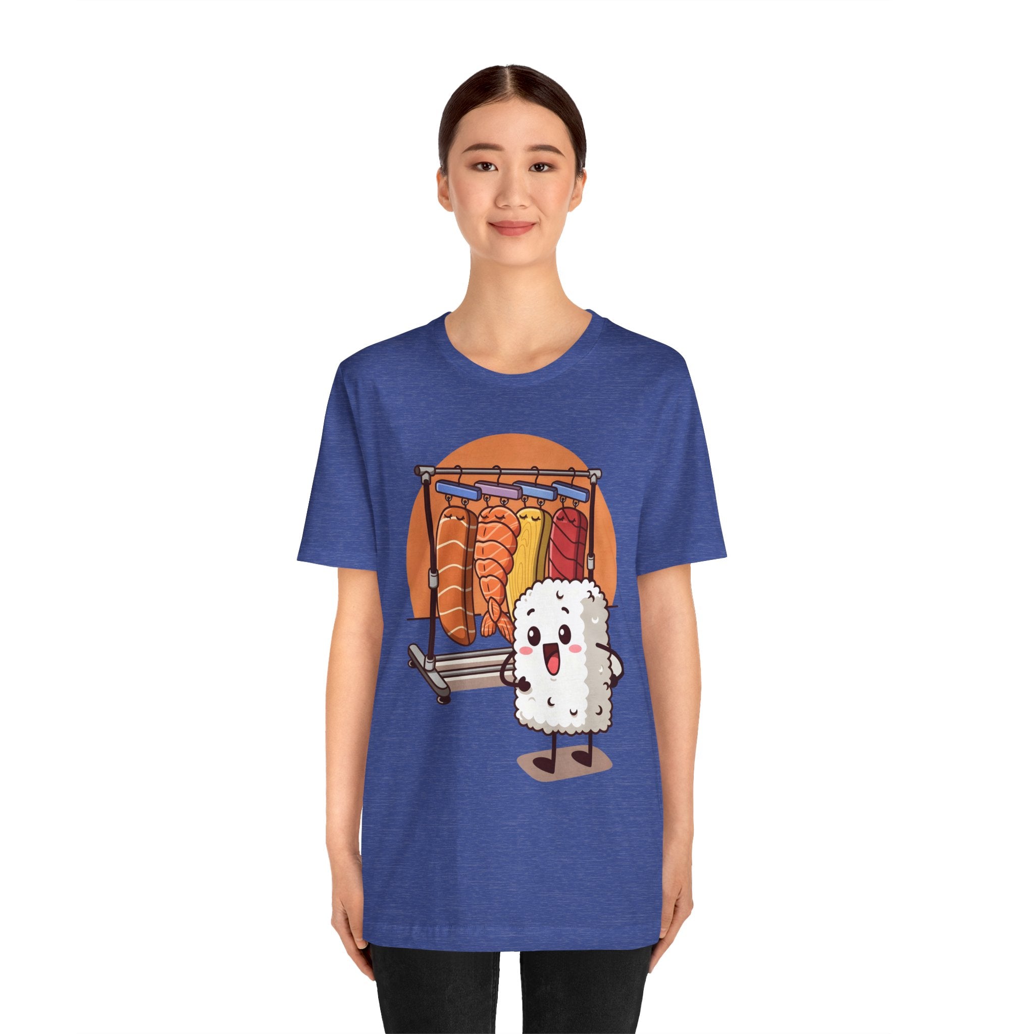 Cute Sushi Rice Cartoon T‑Shirt — Kawaii Nigiri Character Tee