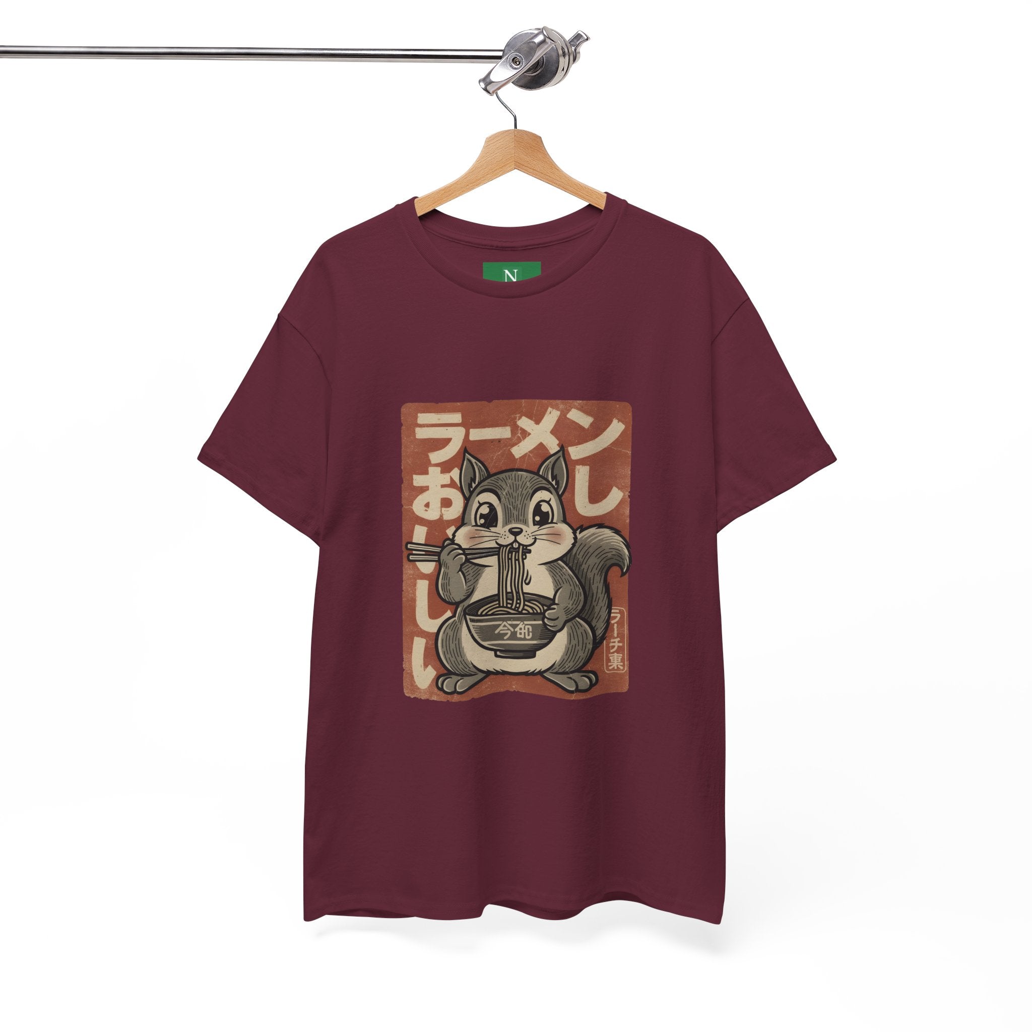 Ramen Squirrel T‑Shirt — Cute Vintage Japanese Noodle Graphic Tee