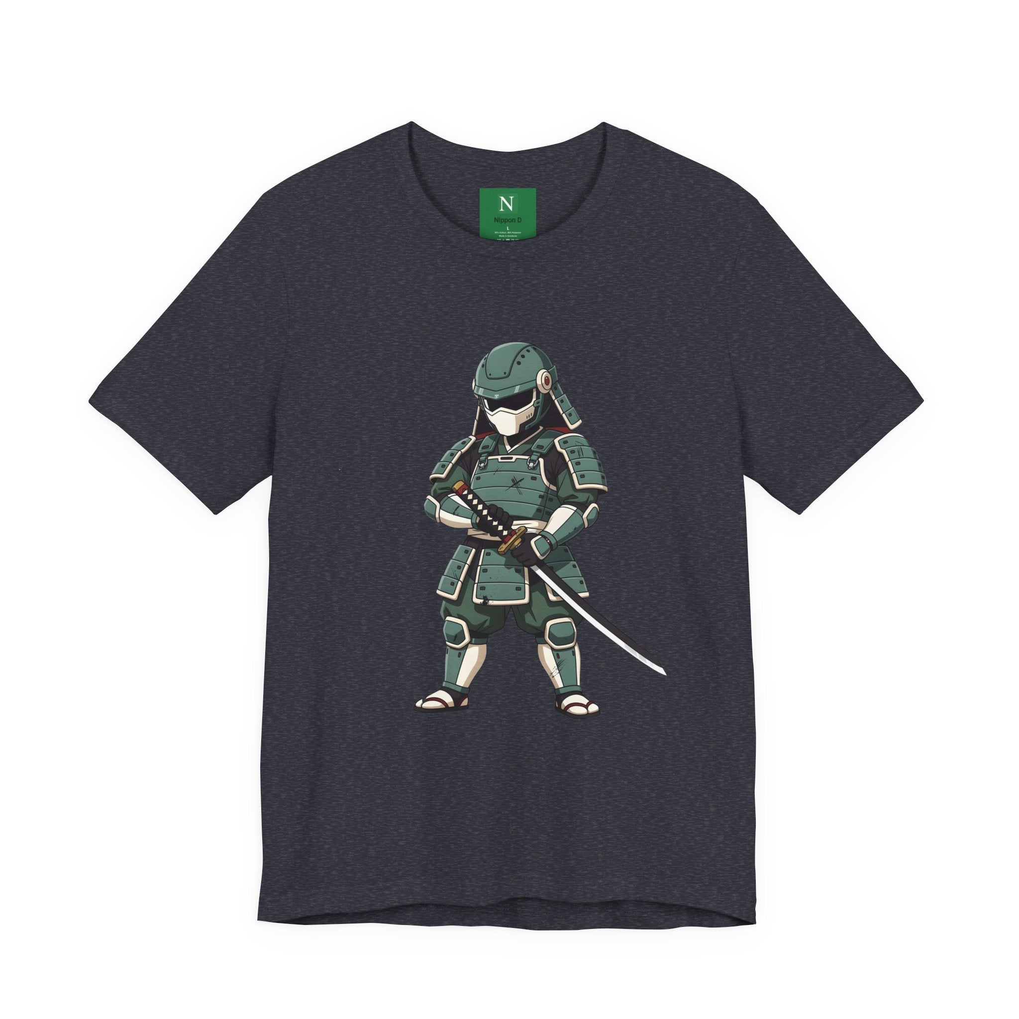Samurai Cat T-Shirt – Cute Armored Kitty with Katana Graphic