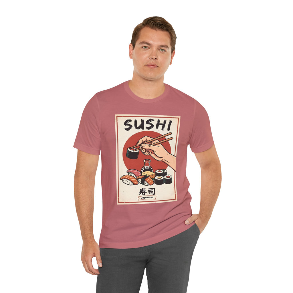 Sushi Poster Graphic Tee — Retro Japanese Sushi Shirt
