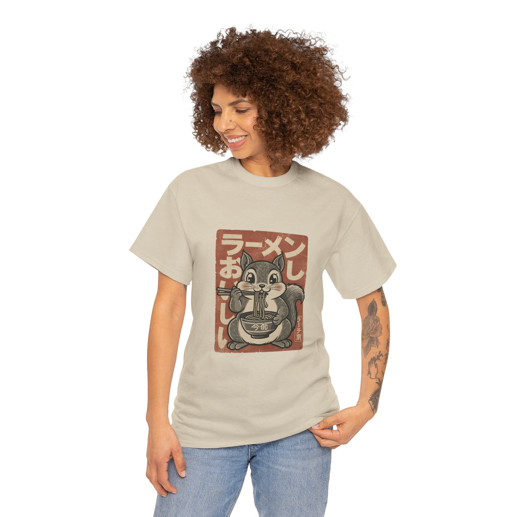 Ramen Squirrel T‑Shirt — Cute Vintage Japanese Noodle Graphic Tee