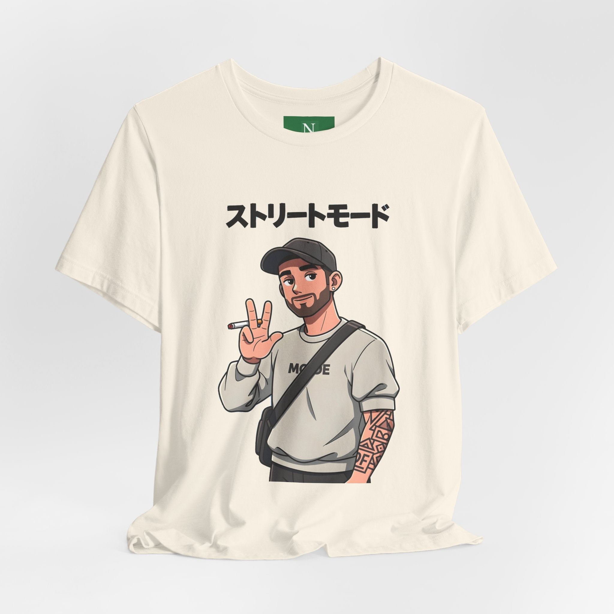 Street Mode Graphic Tee — Japanese Text Casual Urban T-Shirt