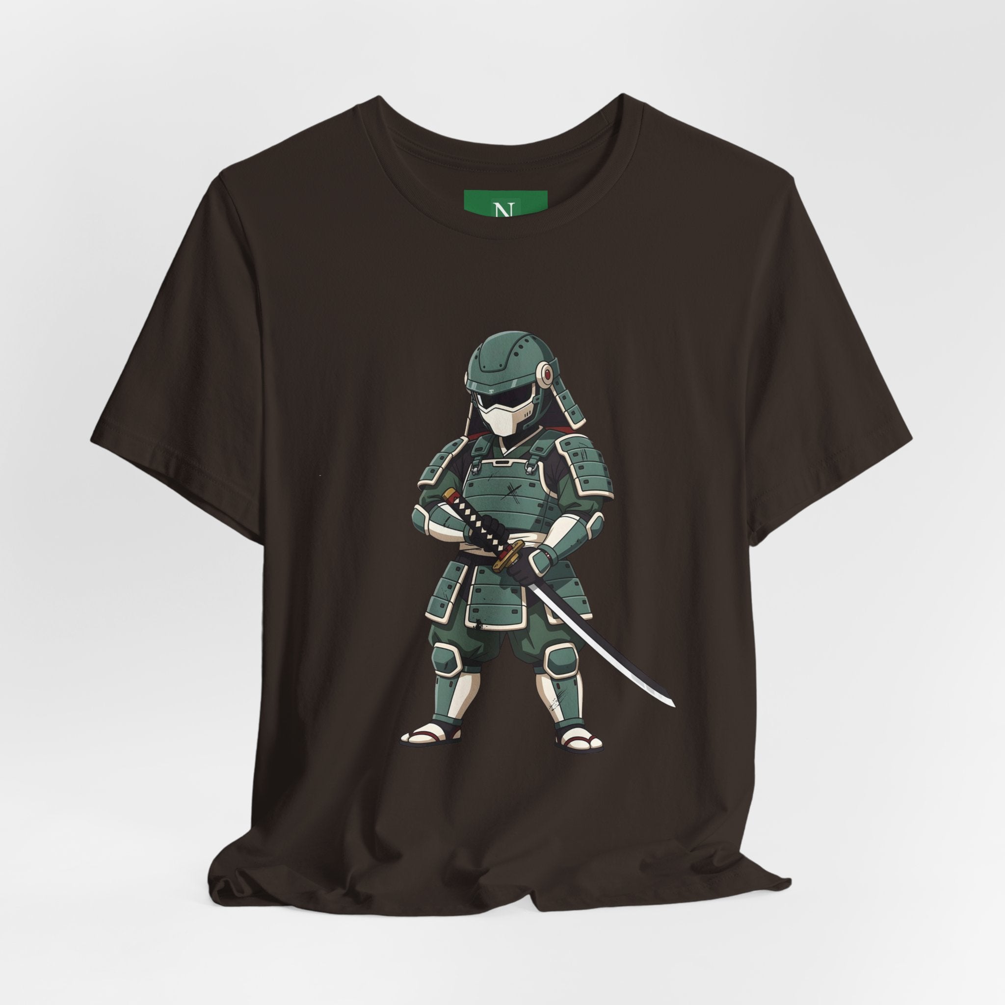Samurai Cat T-Shirt – Cute Armored Kitty with Katana Graphic