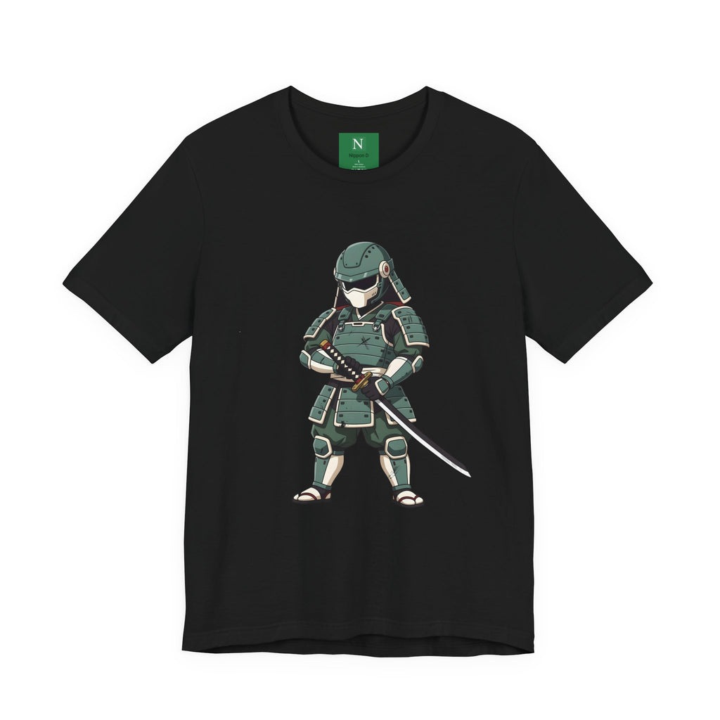 Samurai Cat T-Shirt – Cute Armored Kitty with Katana Graphic