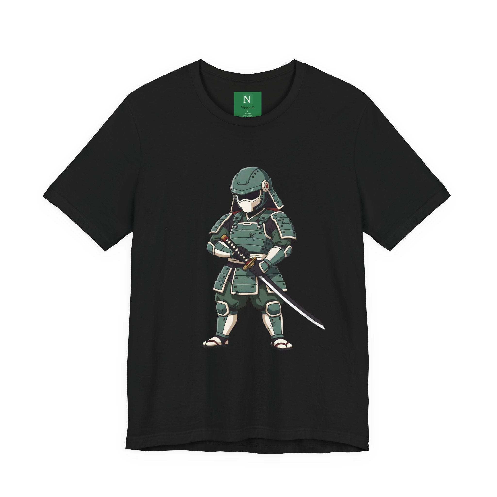 Samurai Cat T-Shirt – Cute Armored Kitty with Katana Graphic