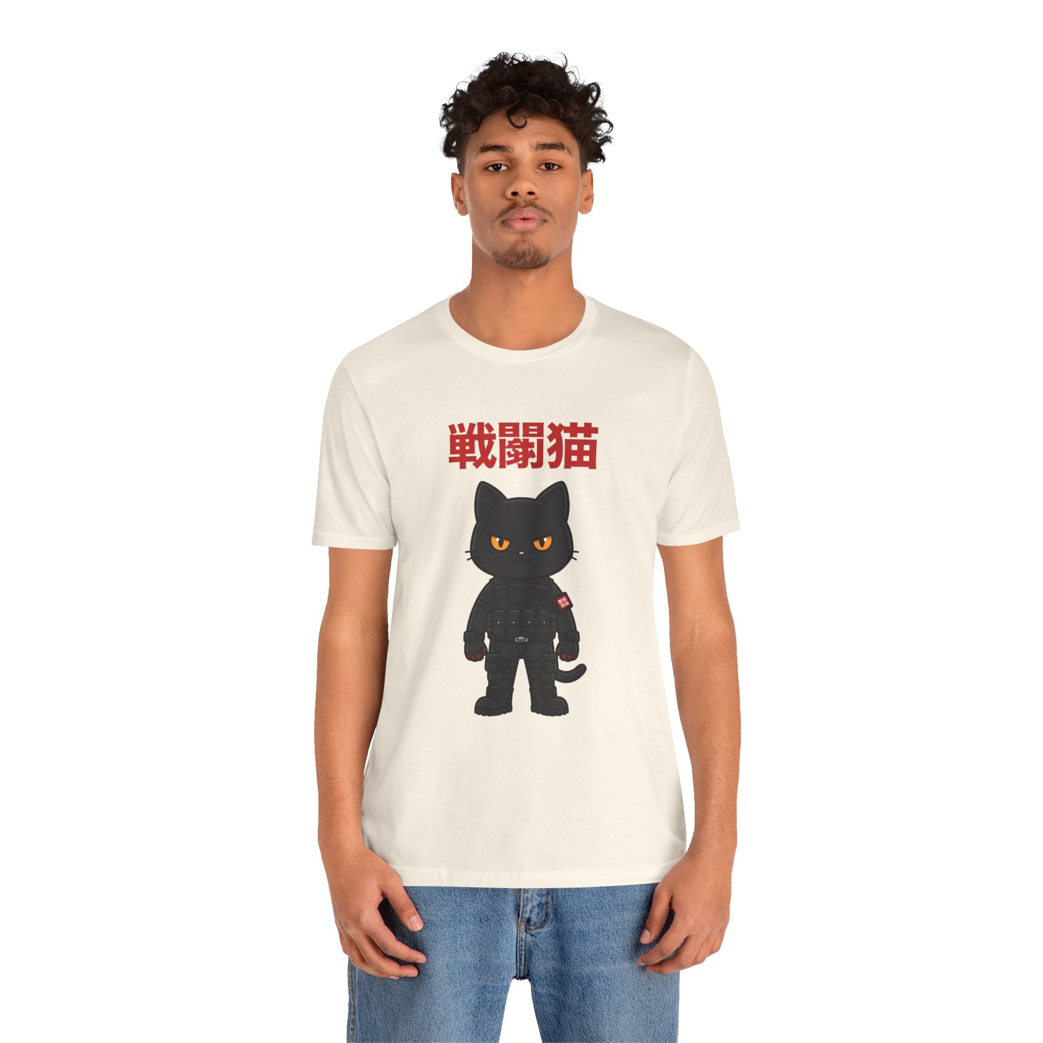 Warrior Cat T-Shirt — Black Cat Samurai Graphic Tee (戦闘猫)