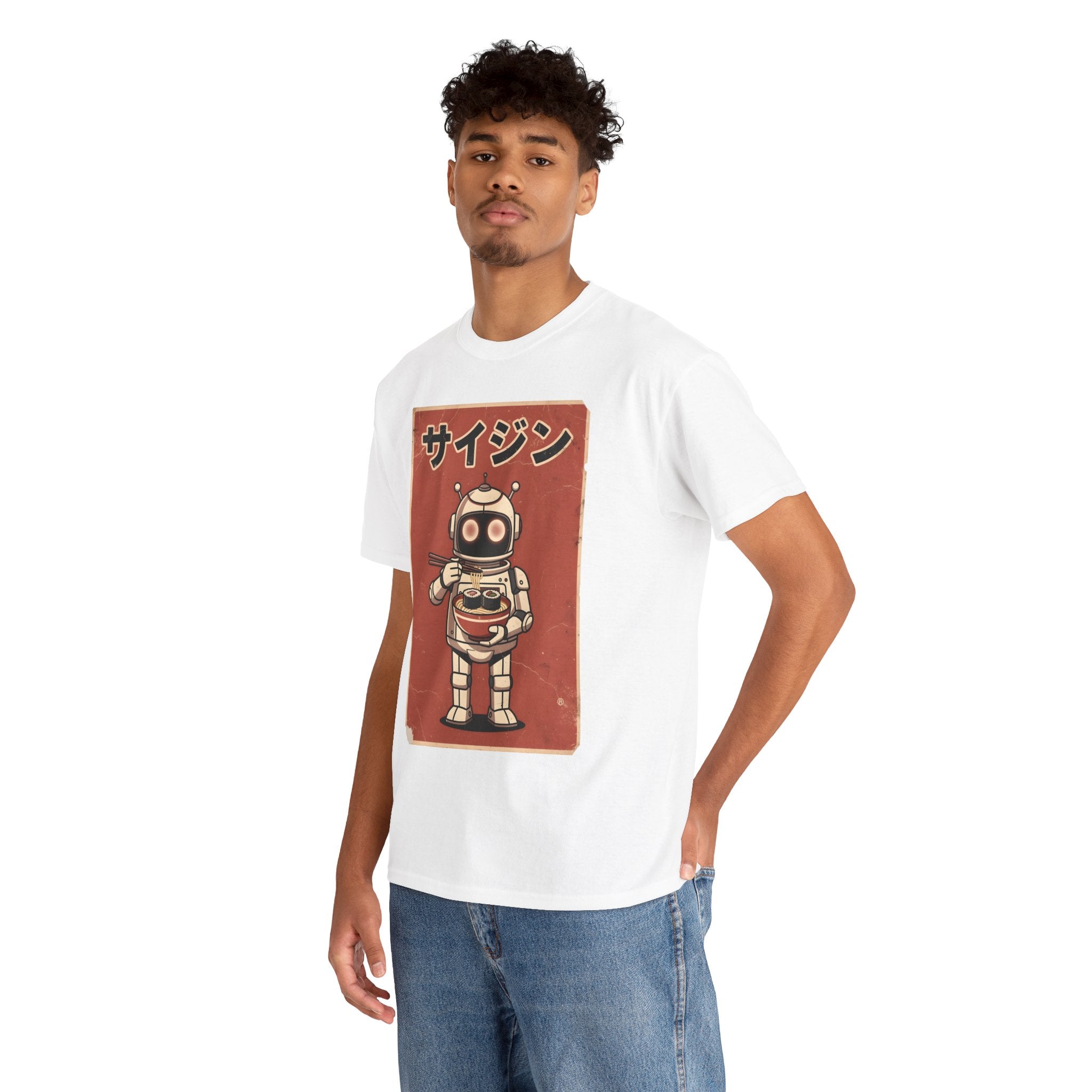 Retro Robot Ramen Tee — サイジン (Saijin) Vintage Japanese Robot Noodle Shirt