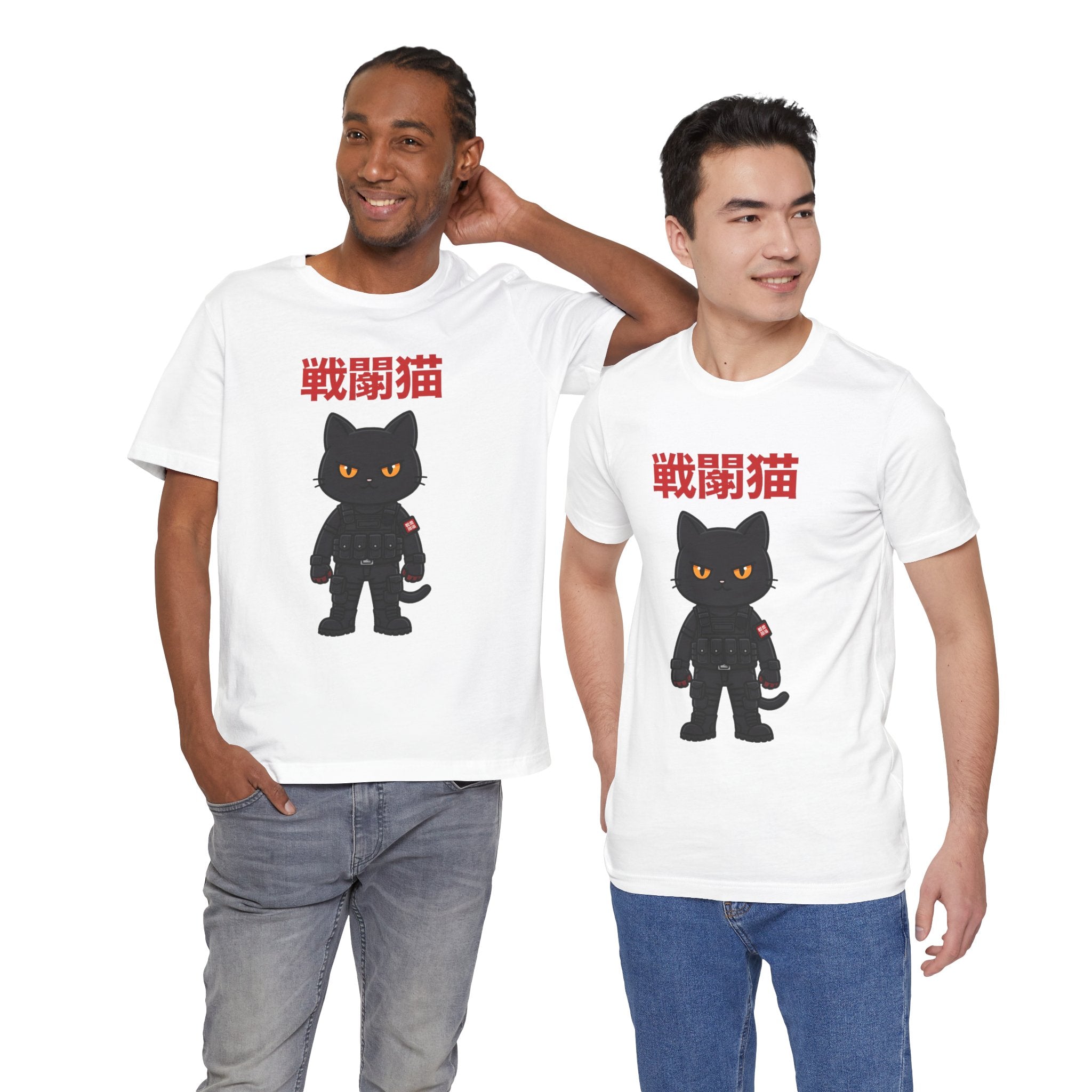 Warrior Cat T-Shirt — Black Cat Samurai Graphic Tee (戦闘猫)