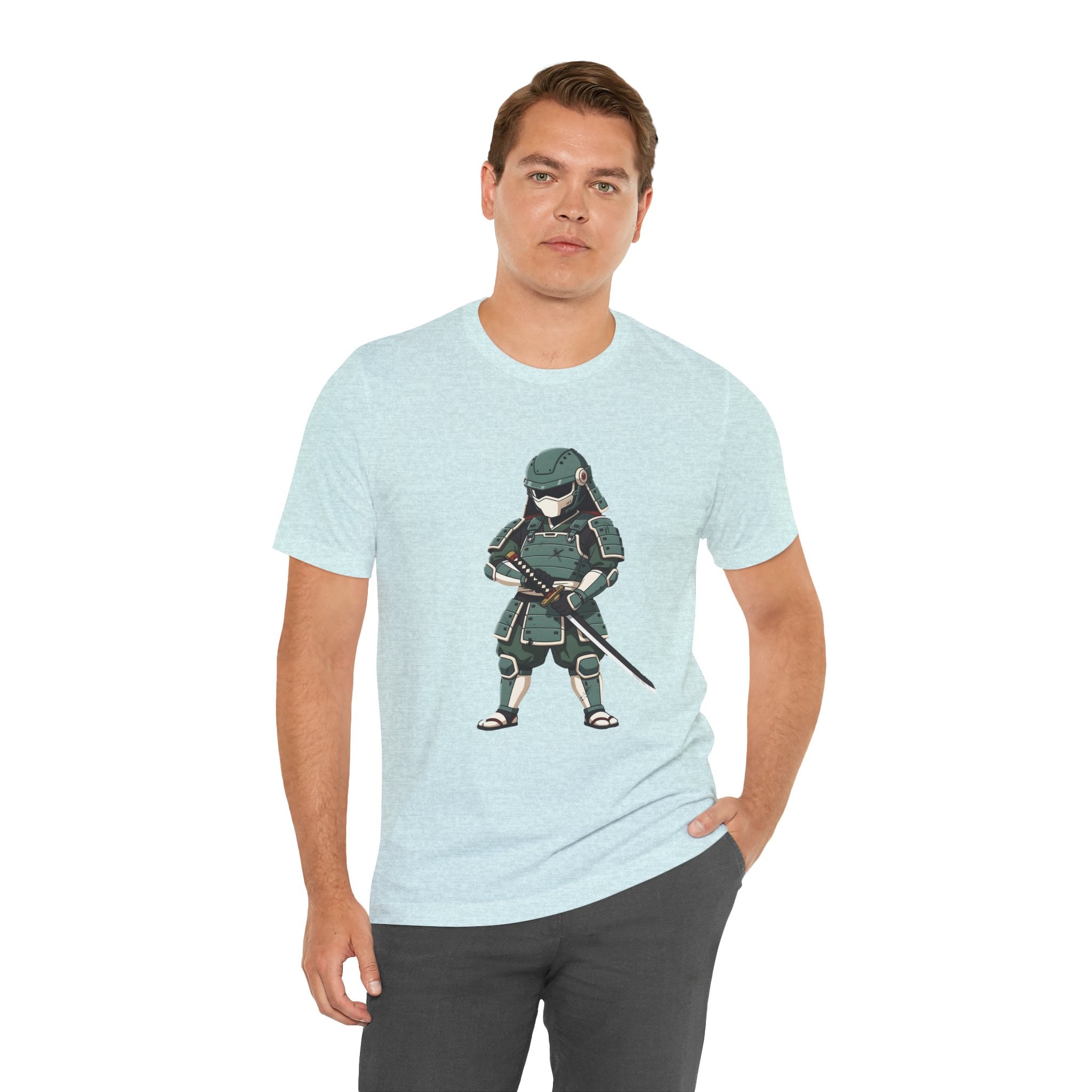 Samurai Cat T-Shirt – Cute Armored Kitty with Katana Graphic