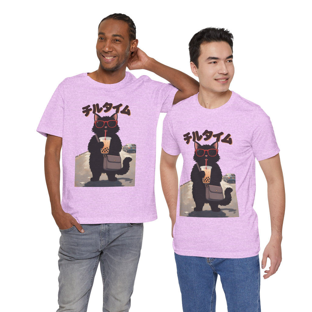 Boba Cat Tee — Cute Cat Drinking Bubble Tea Graphic T-Shirt