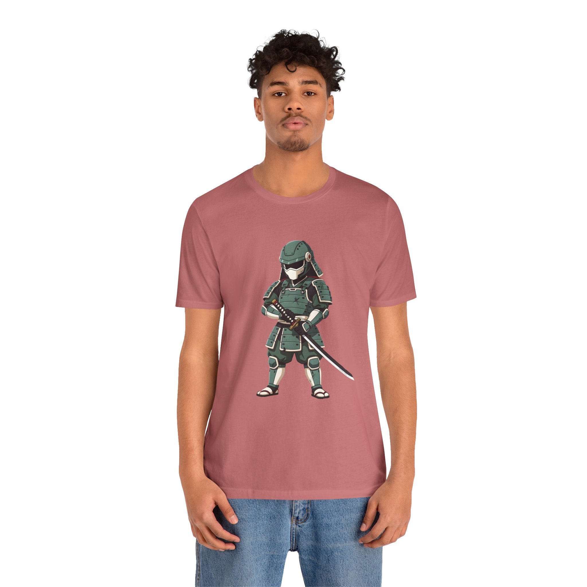 Samurai Cat T-Shirt – Cute Armored Kitty with Katana Graphic
