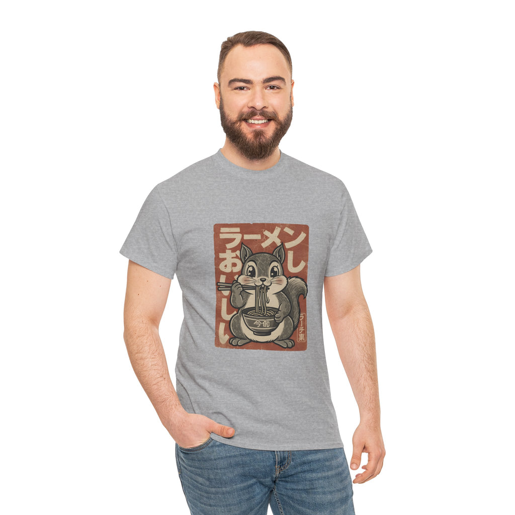 Ramen Squirrel T‑Shirt — Cute Vintage Japanese Noodle Graphic Tee