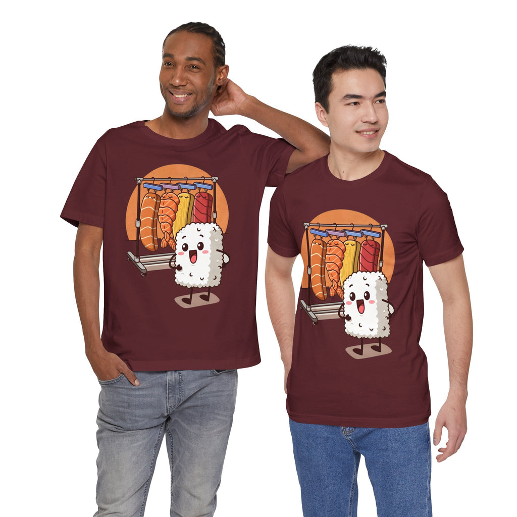 Cute Sushi Rice Cartoon T‑Shirt — Kawaii Nigiri Character Tee