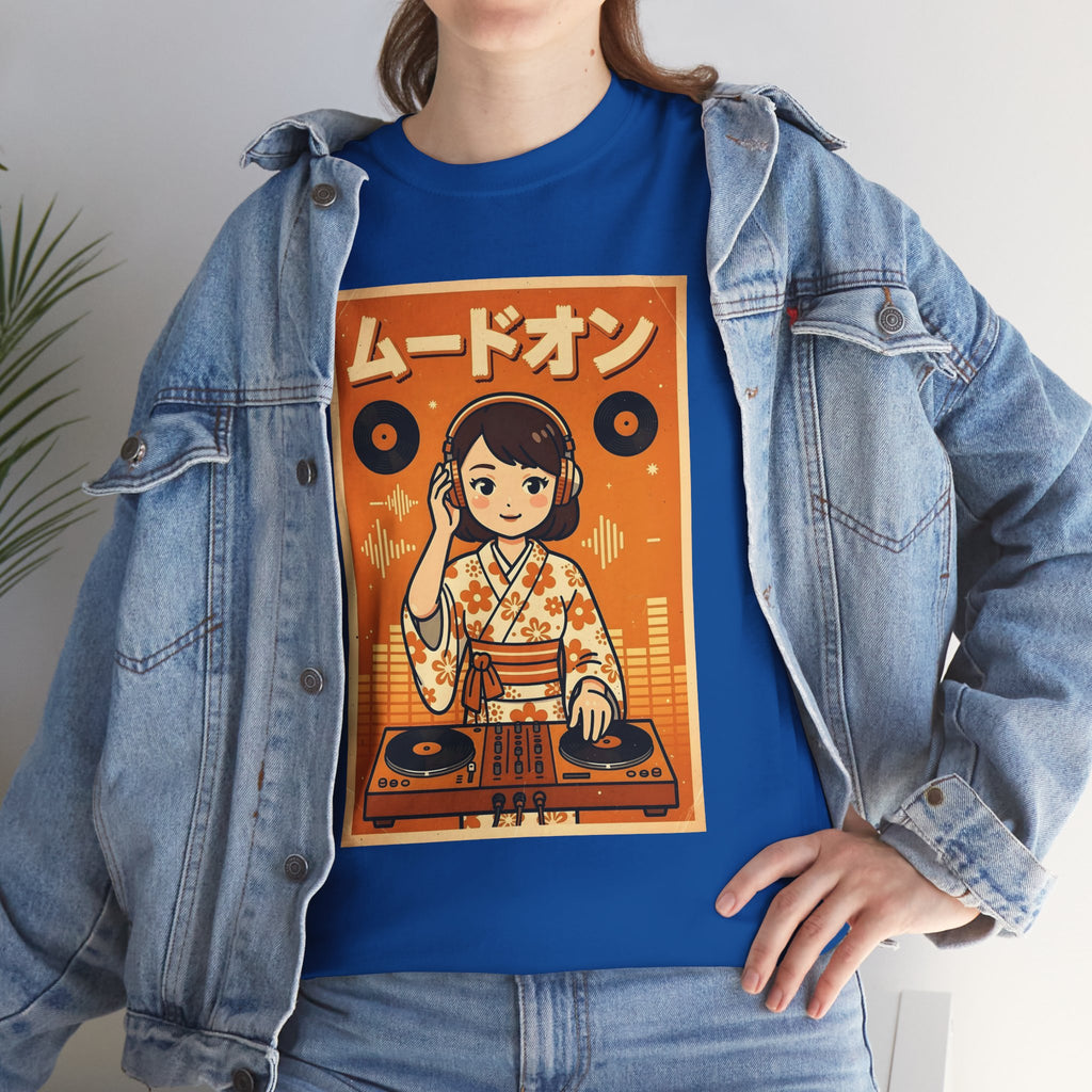 DJ Kimono T‑Shirt — Retro Japanese Anime Vinyl DJ Graphic Tee