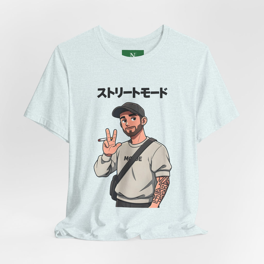 Street Mode Graphic Tee — Japanese Text Casual Urban T-Shirt