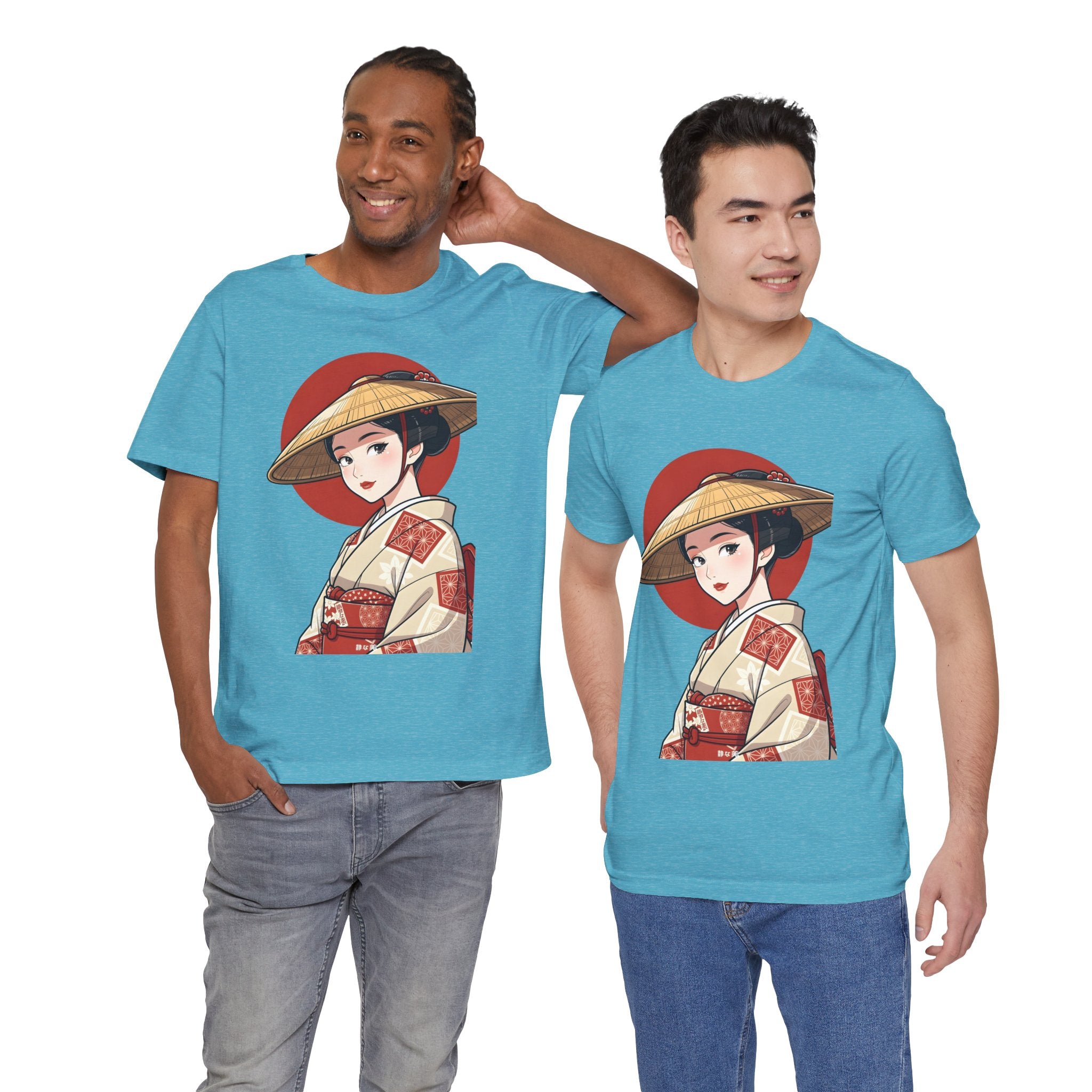 Geisha Illustration Tee — Vintage Kimono Anime T‑Shirt