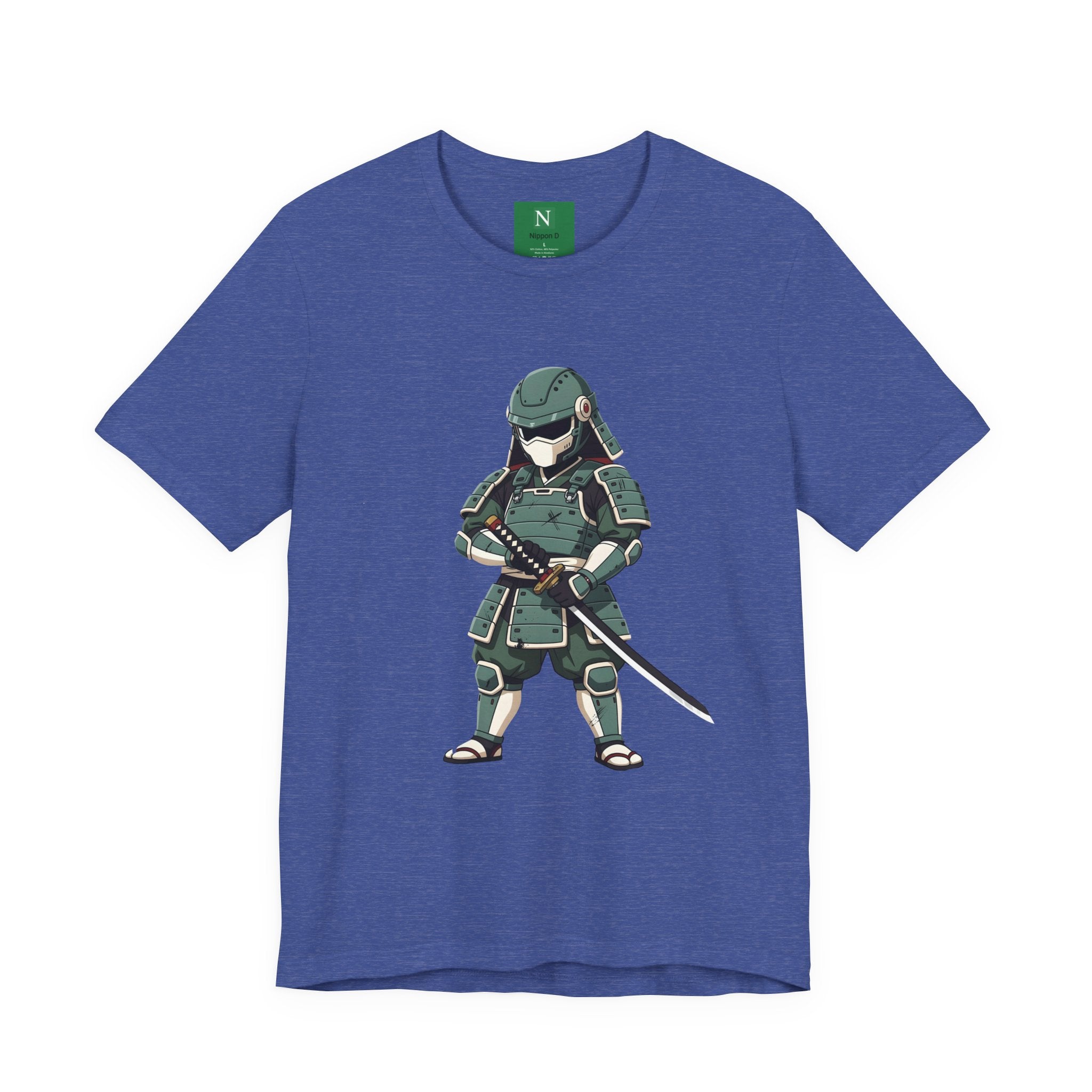 Samurai Cat T-Shirt – Cute Armored Kitty with Katana Graphic