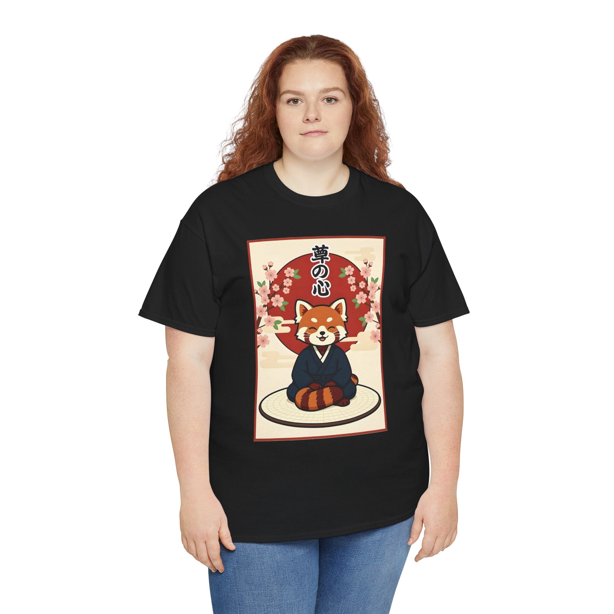 Red Panda Zen T-Shirt — Cute Japanese-Inspired Meditation Design