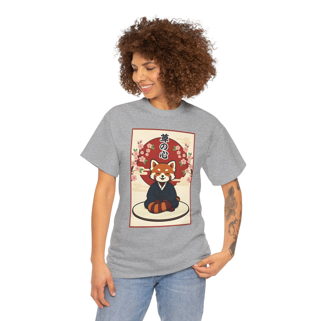 Red Panda Zen T-Shirt — Cute Japanese-Inspired Meditation Design