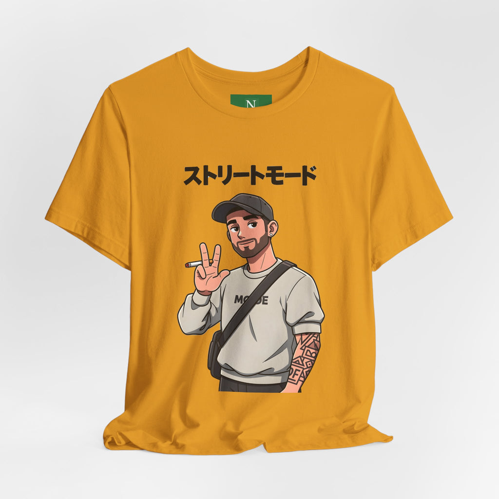 Street Mode Graphic Tee — Japanese Text Casual Urban T-Shirt