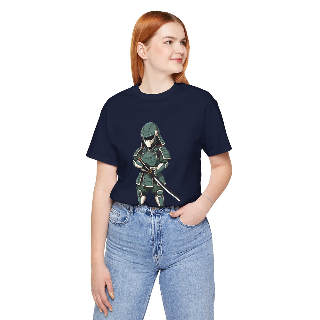 Samurai Cat T-Shirt – Cute Armored Kitty with Katana Graphic