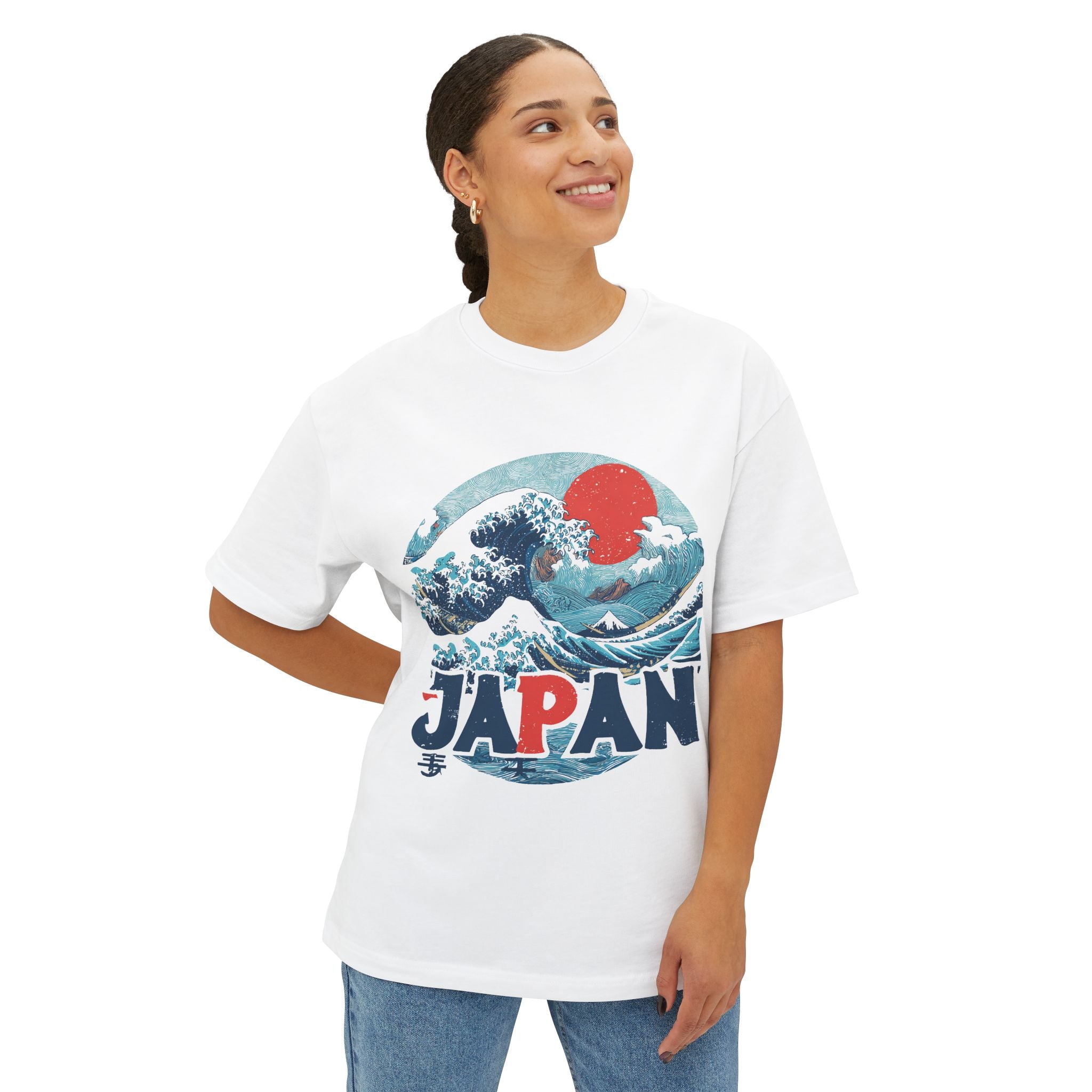 Copy of Japanese Wave Art Unisex Oversized Boxy Tee, Casual Streetwear, Vintage Graphic Tee, Summer Outfit, Gift for Art Lovers