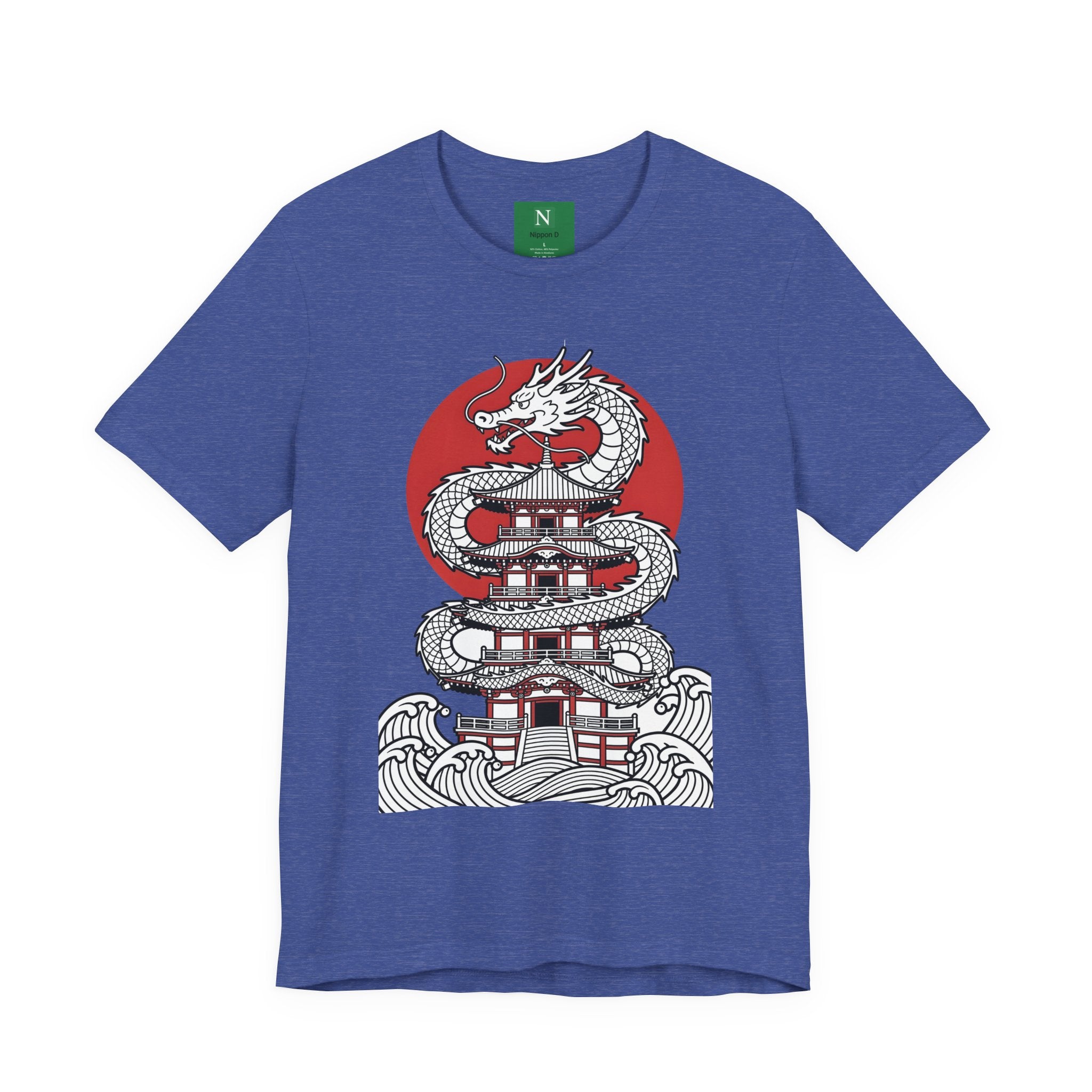 Dragon Pagoda T‑Shirt — Japanese Red Sun Temple Graphic Tee