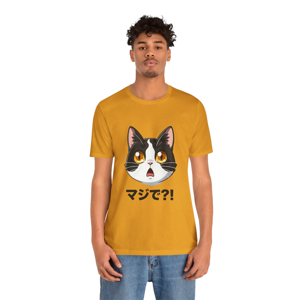 Cat Shock Face Graphic Tee — マジで?! Cute Anime Cat T-Shirt