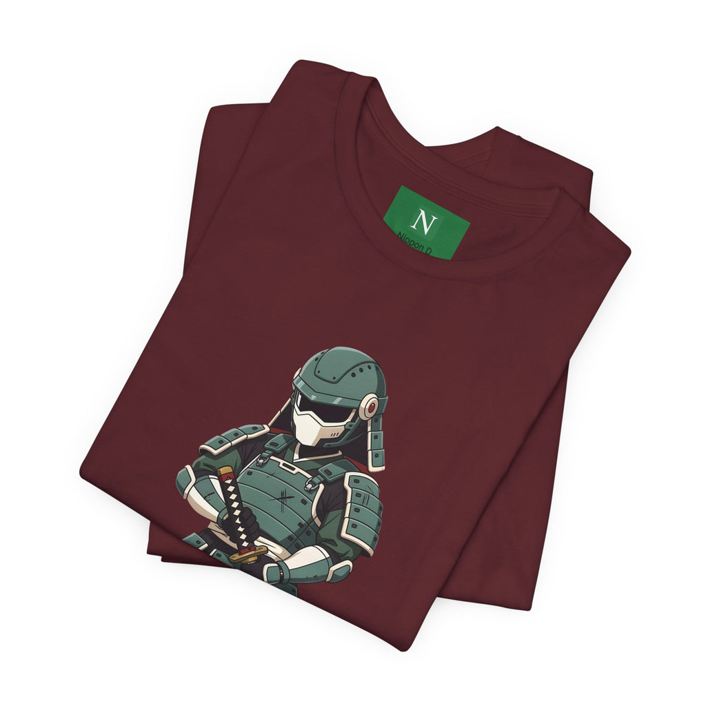 Samurai Cat T-Shirt – Cute Armored Kitty with Katana Graphic