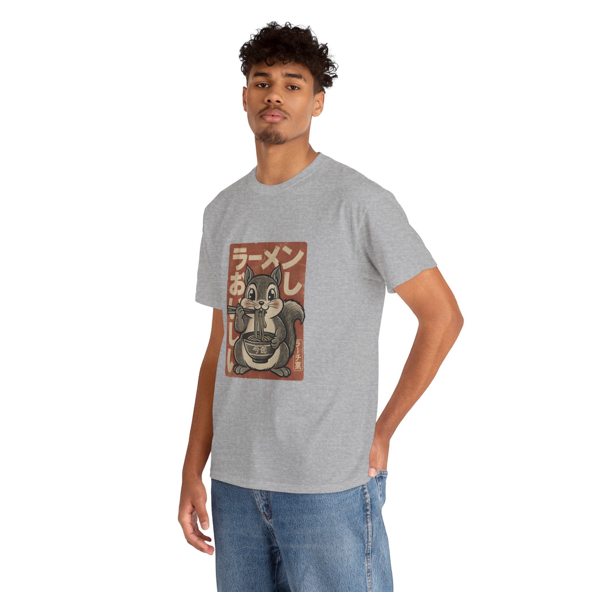 Ramen Squirrel T‑Shirt — Cute Vintage Japanese Noodle Graphic Tee