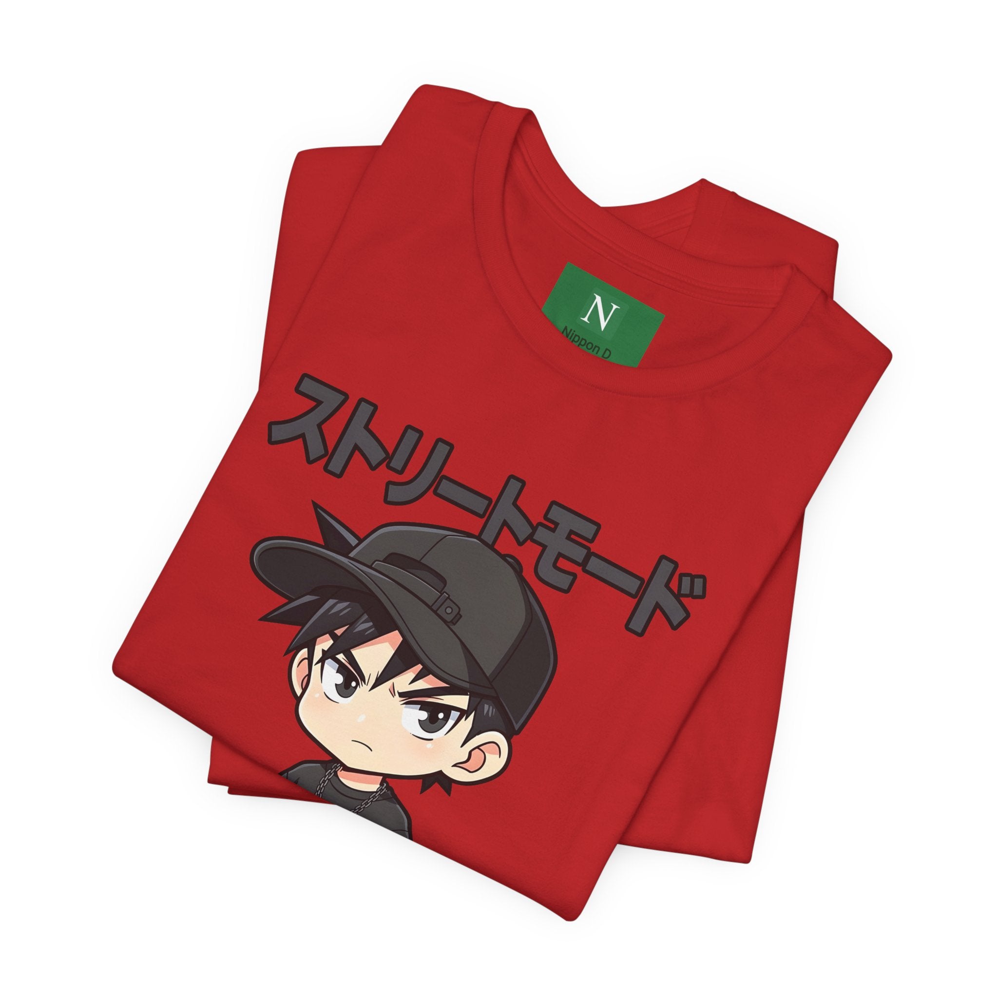 Street Mode Anime Boy T-Shirt — Japanese Text Graphic Tee