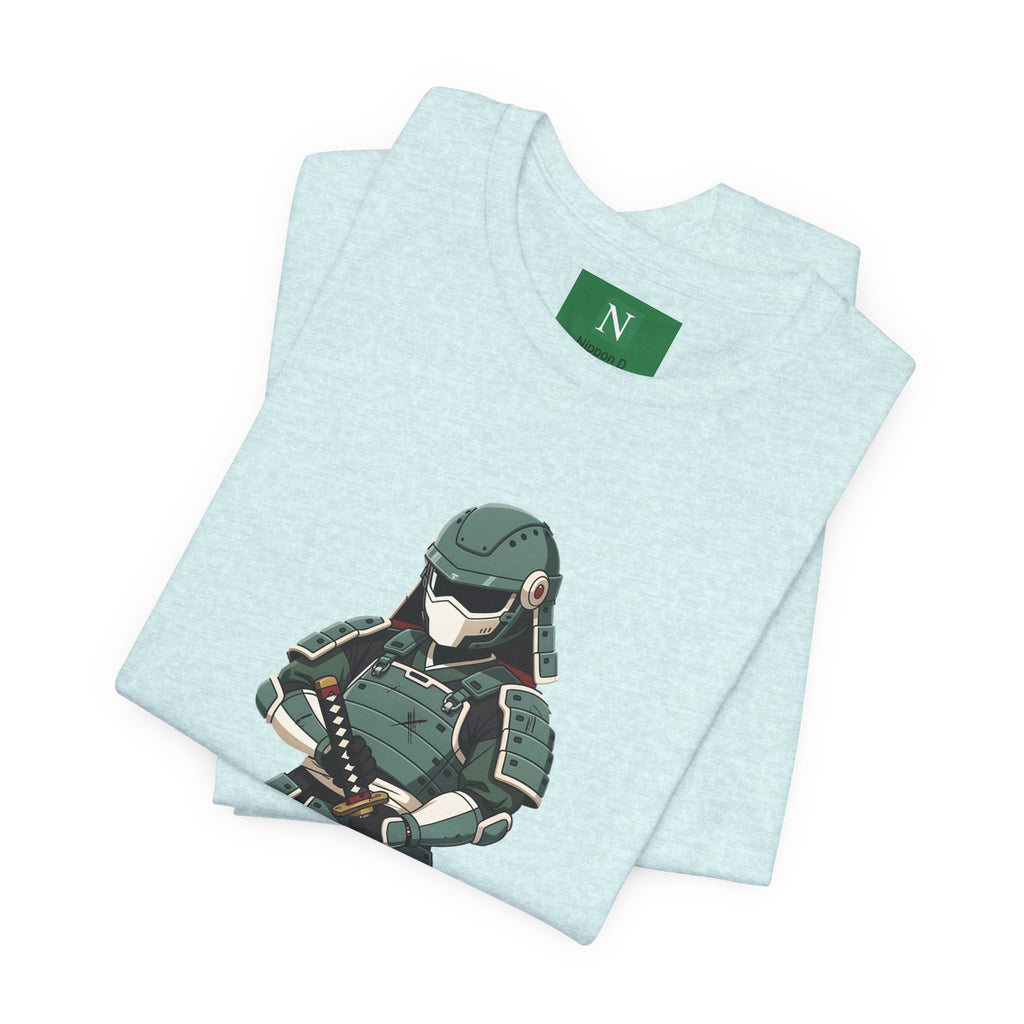 Samurai Cat T-Shirt – Cute Armored Kitty with Katana Graphic