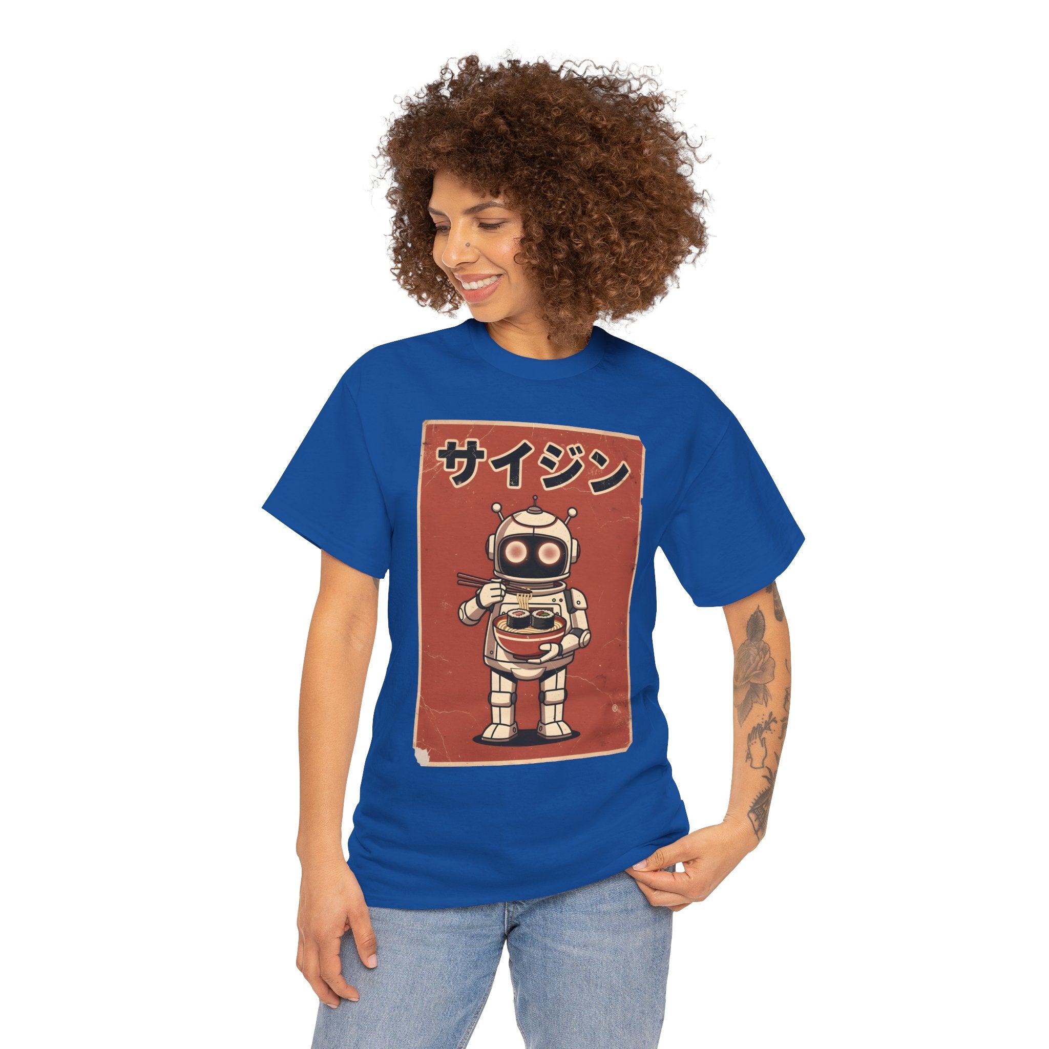 Retro Robot Ramen Tee — サイジン (Saijin) Vintage Japanese Robot Noodle Shirt