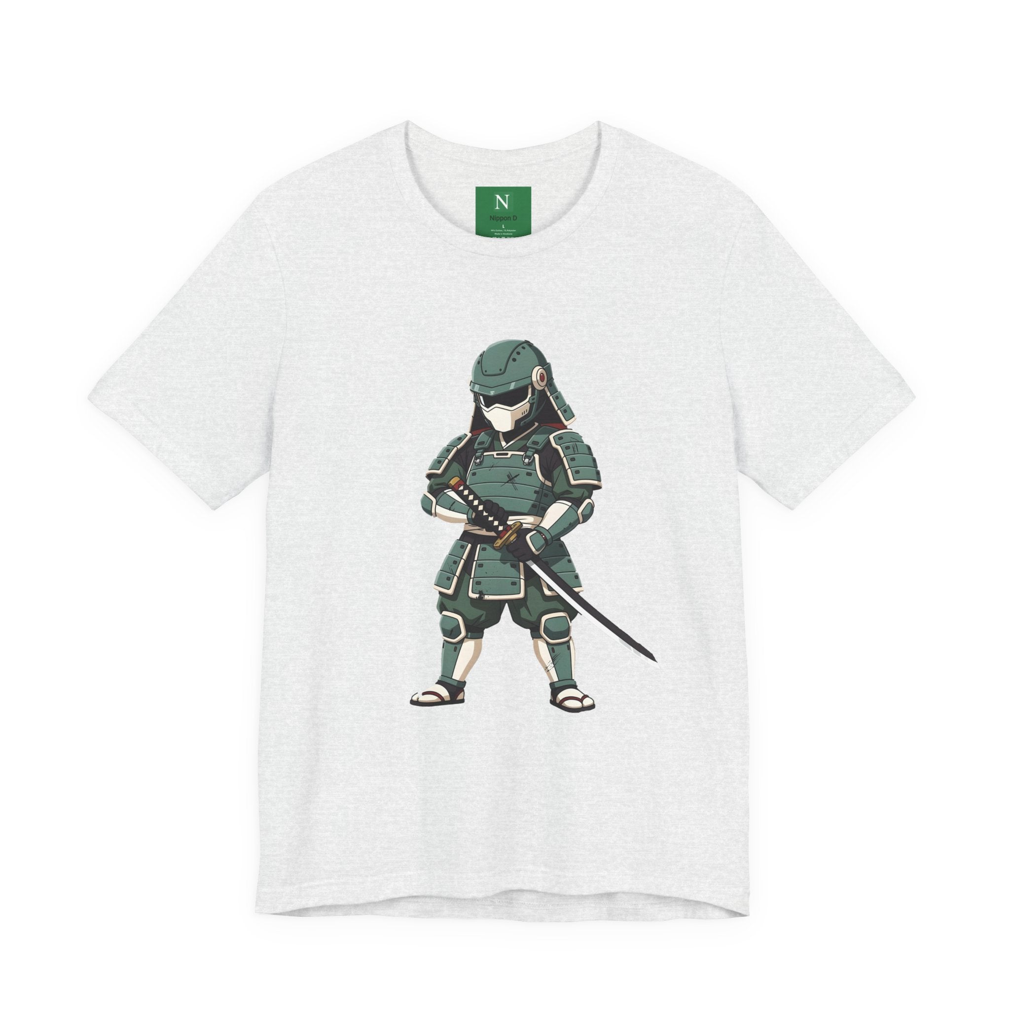 Samurai Cat T-Shirt – Cute Armored Kitty with Katana Graphic