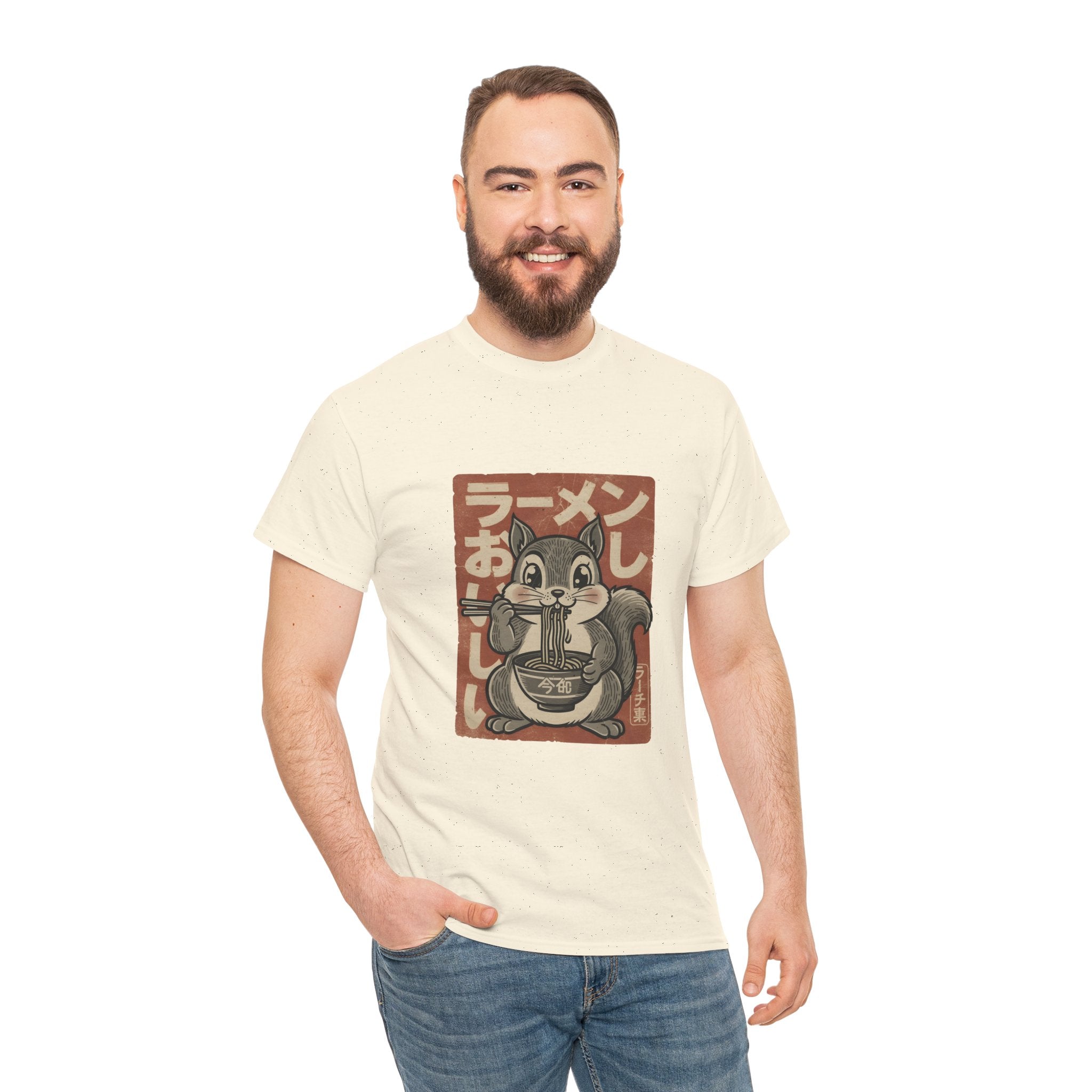 Ramen Squirrel T‑Shirt — Cute Vintage Japanese Noodle Graphic Tee