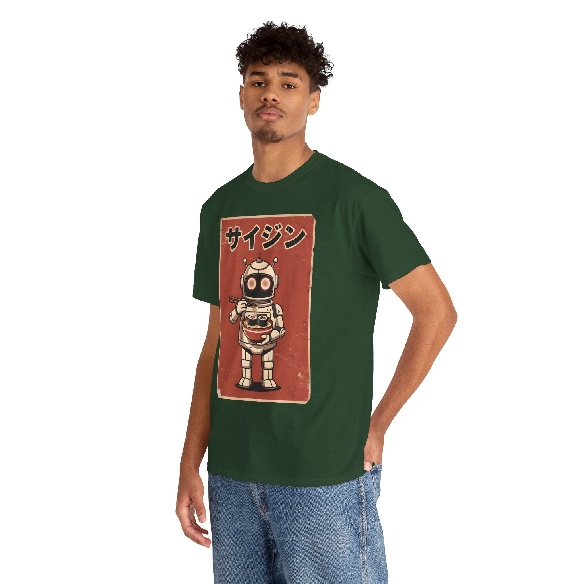 Retro Robot Ramen Tee — サイジン (Saijin) Vintage Japanese Robot Noodle Shirt