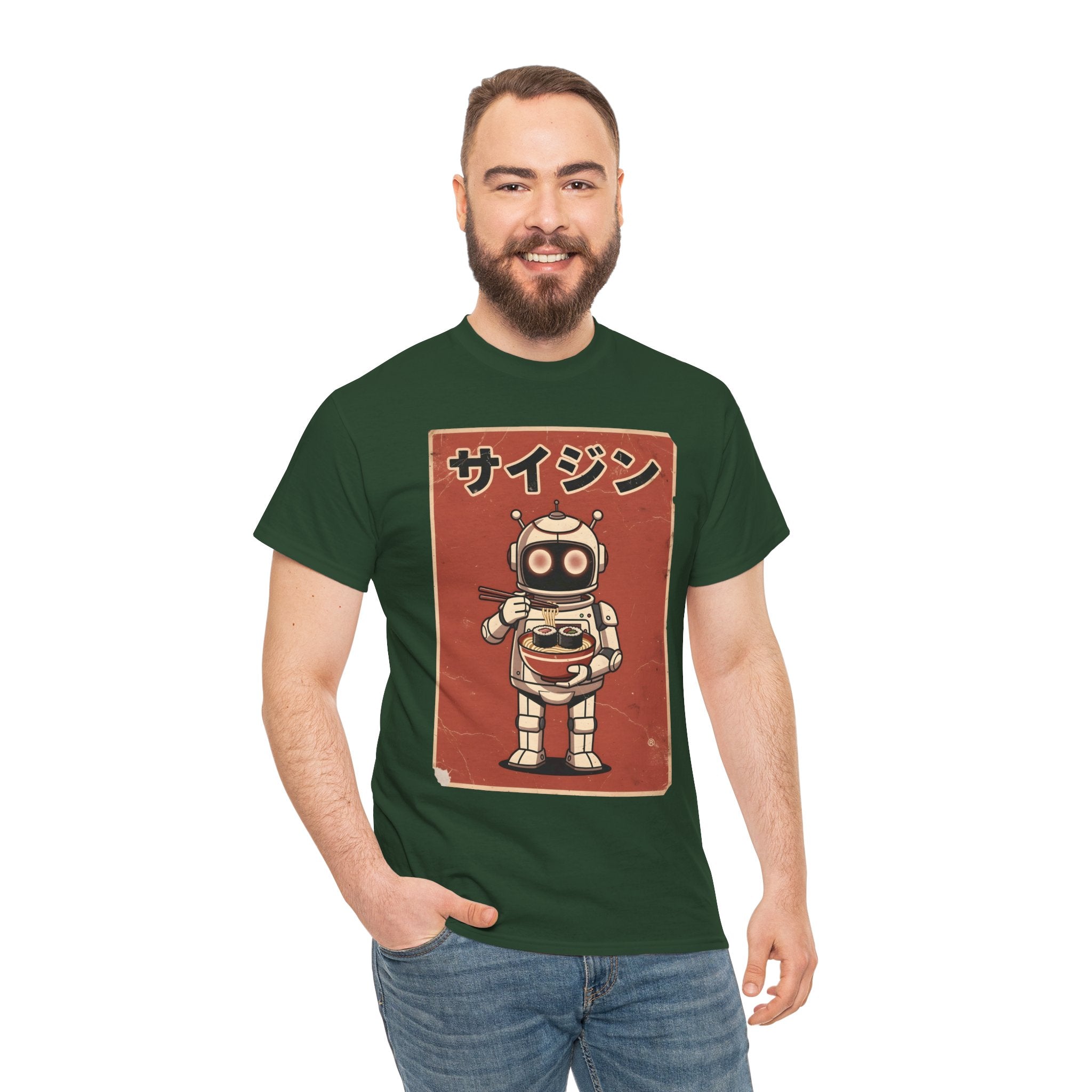 Retro Robot Ramen Tee — サイジン (Saijin) Vintage Japanese Robot Noodle Shirt