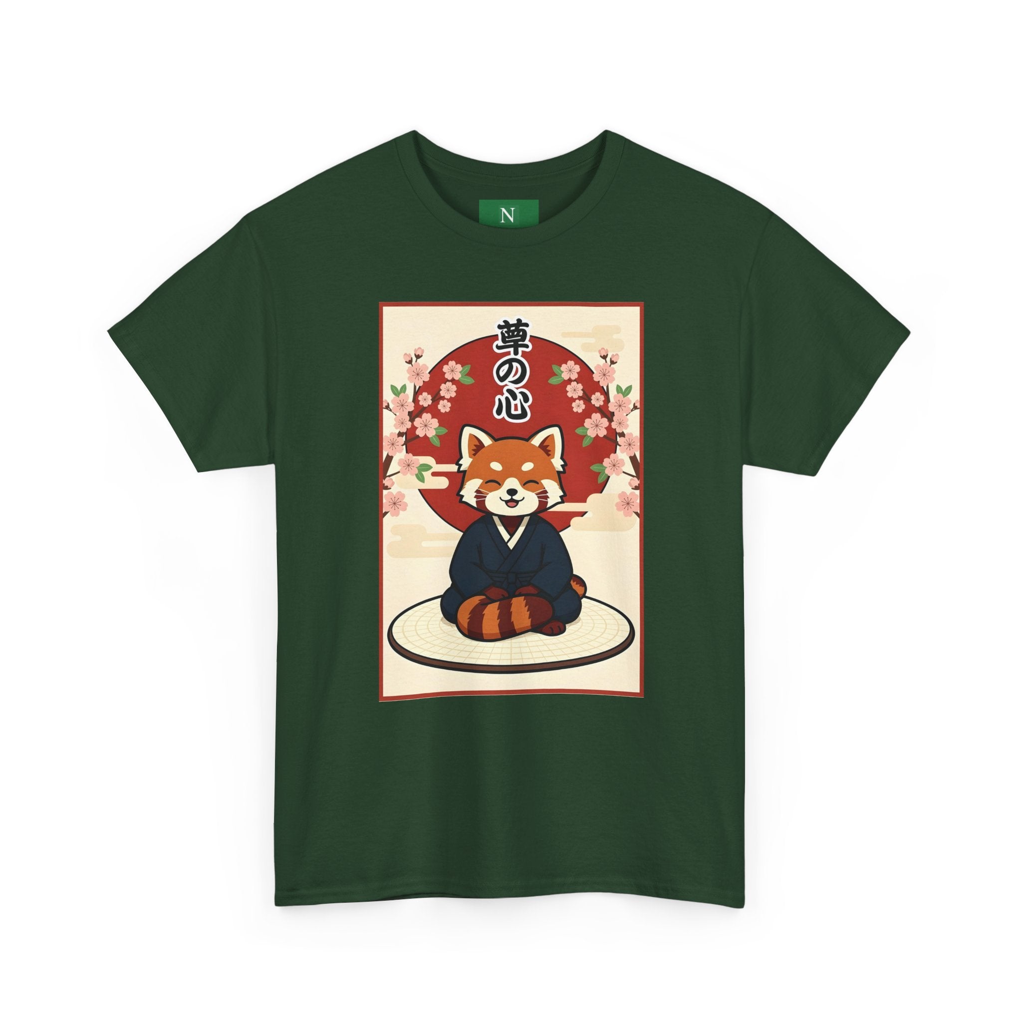 Red Panda Zen T-Shirt — Cute Japanese-Inspired Meditation Design