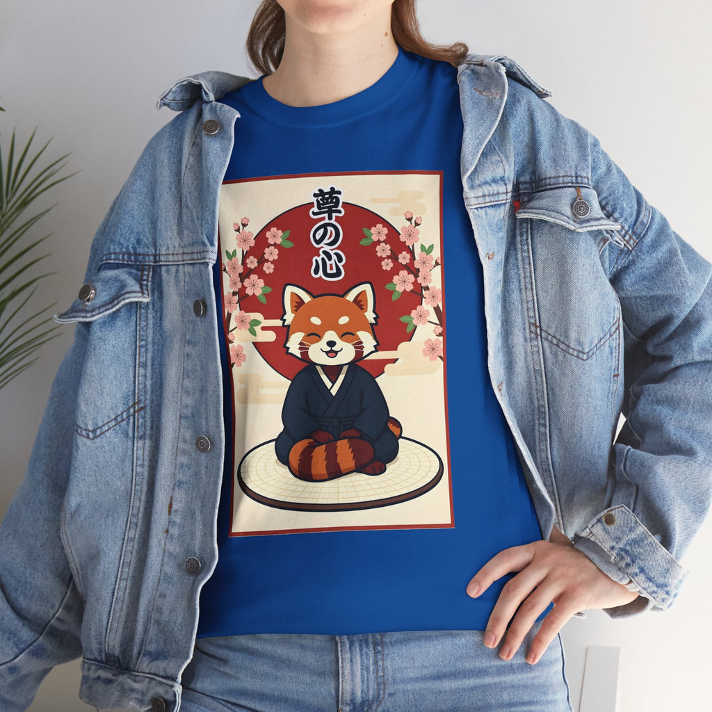 Red Panda Zen T-Shirt — Cute Japanese-Inspired Meditation Design