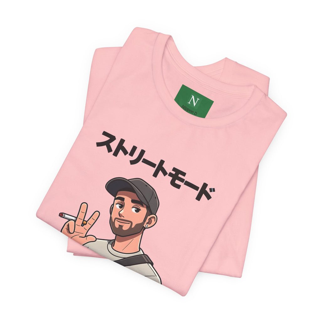 Street Mode Graphic Tee — Japanese Text Casual Urban T-Shirt