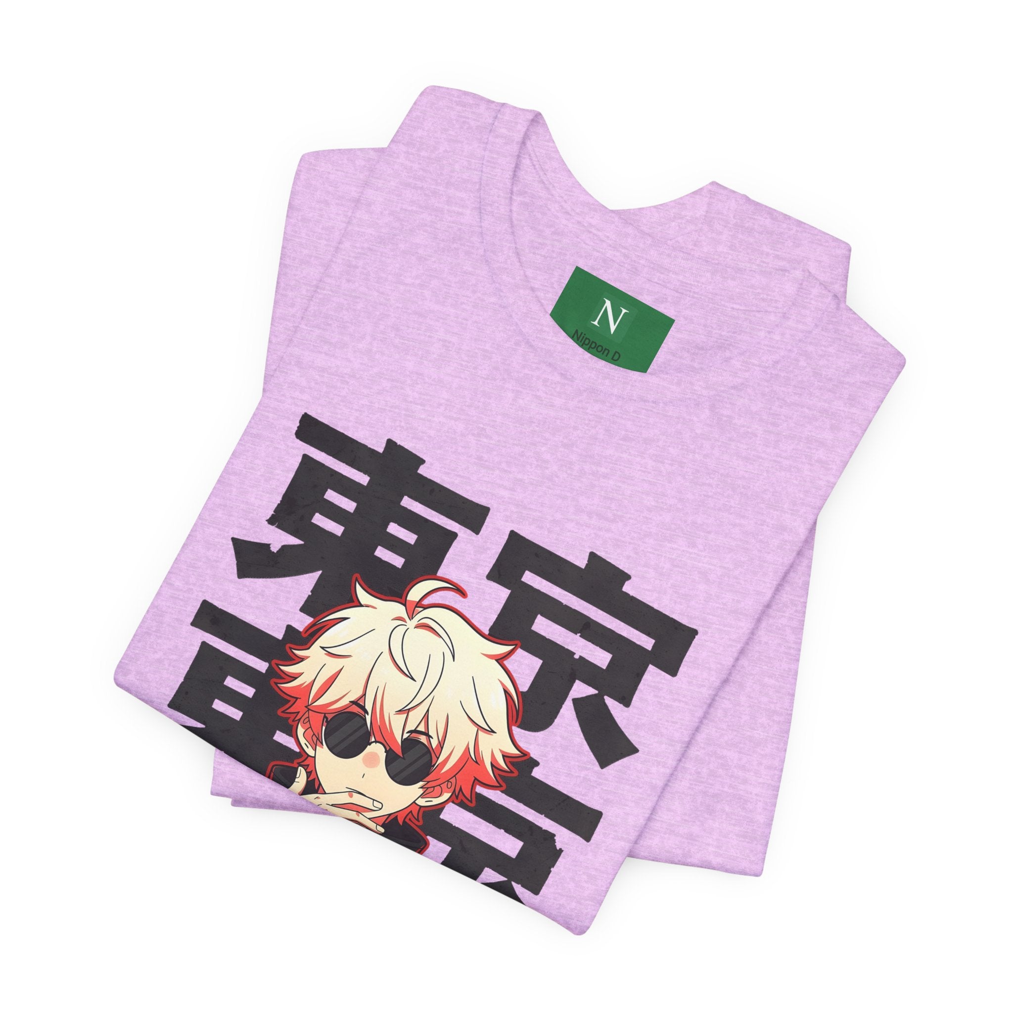 Tokyo Anime Graphic Tee — Blond Character with Kanji "東京"