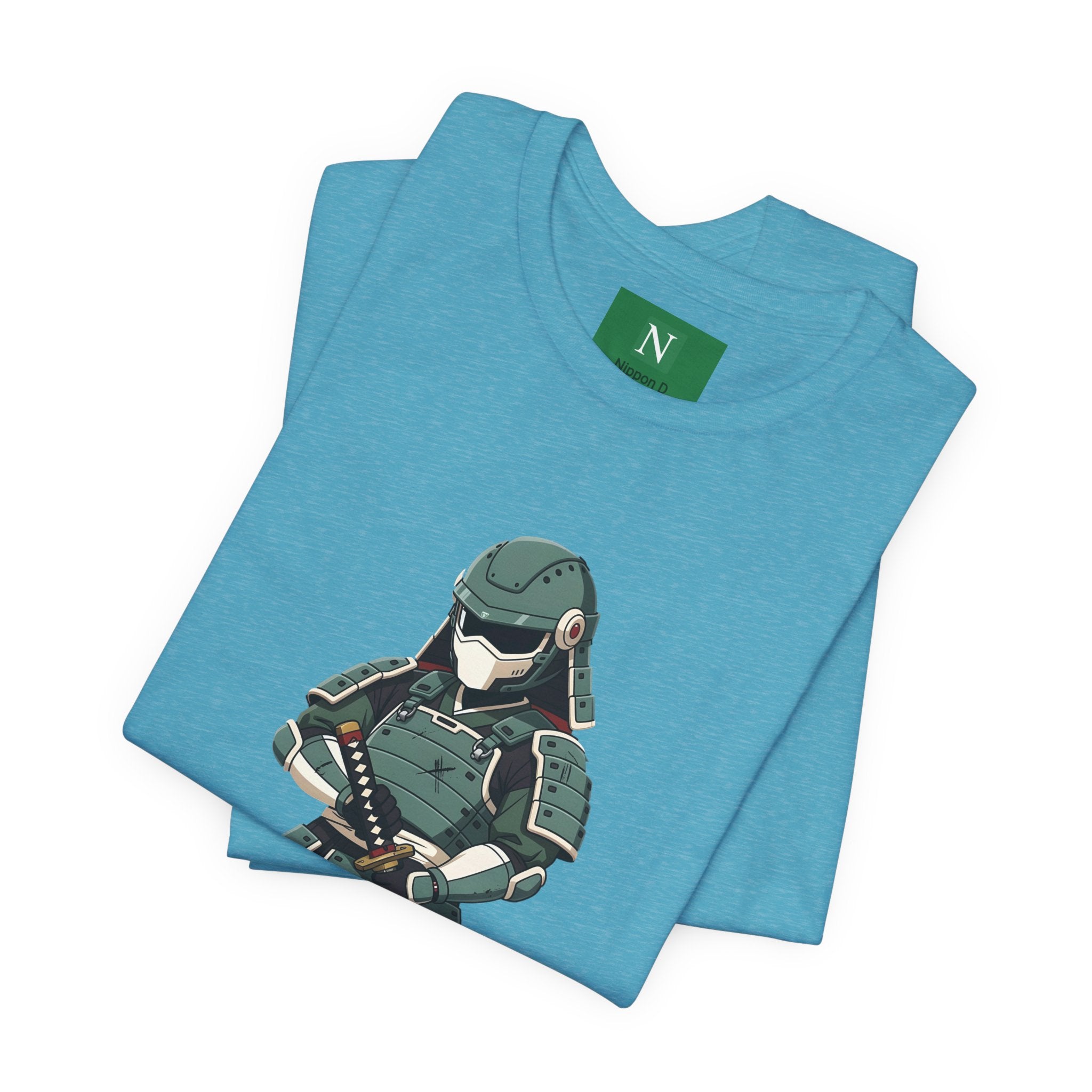 Samurai Cat T-Shirt – Cute Armored Kitty with Katana Graphic