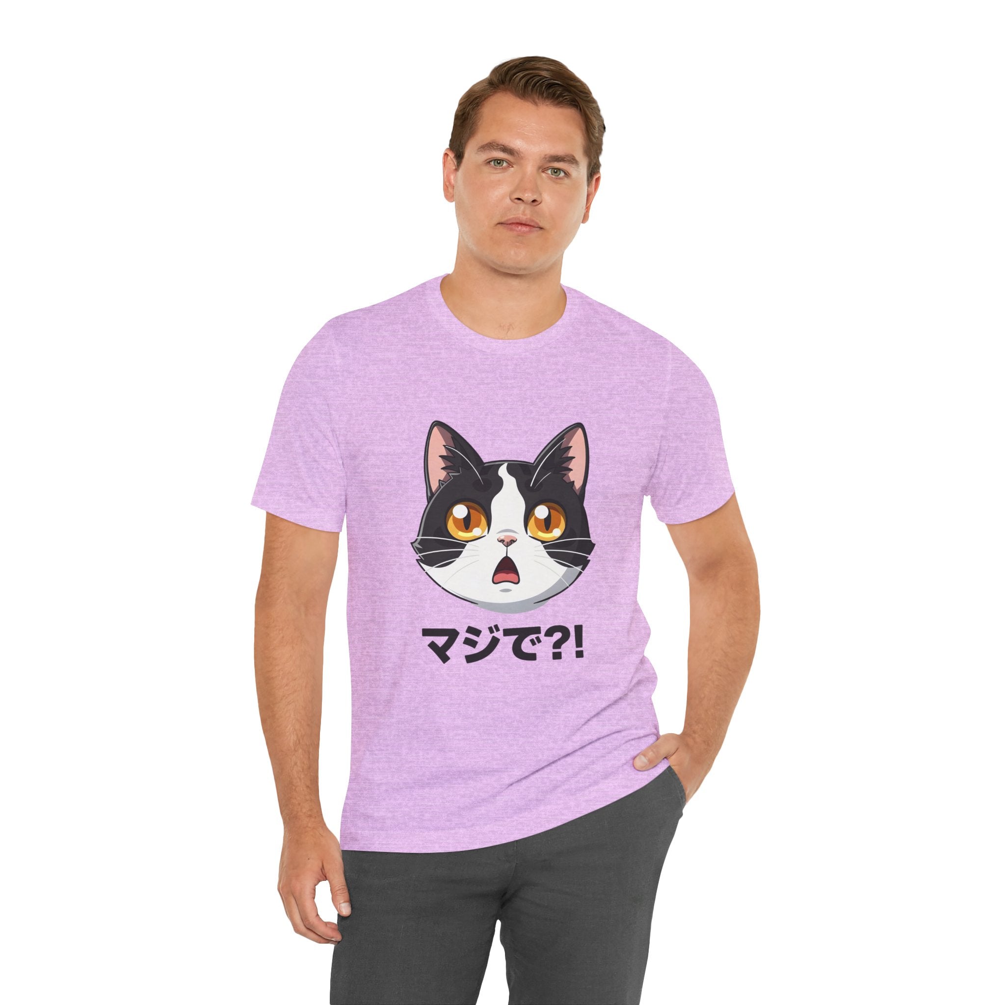 Cat Shock Face Graphic Tee — マジで?! Cute Anime Cat T-Shirt