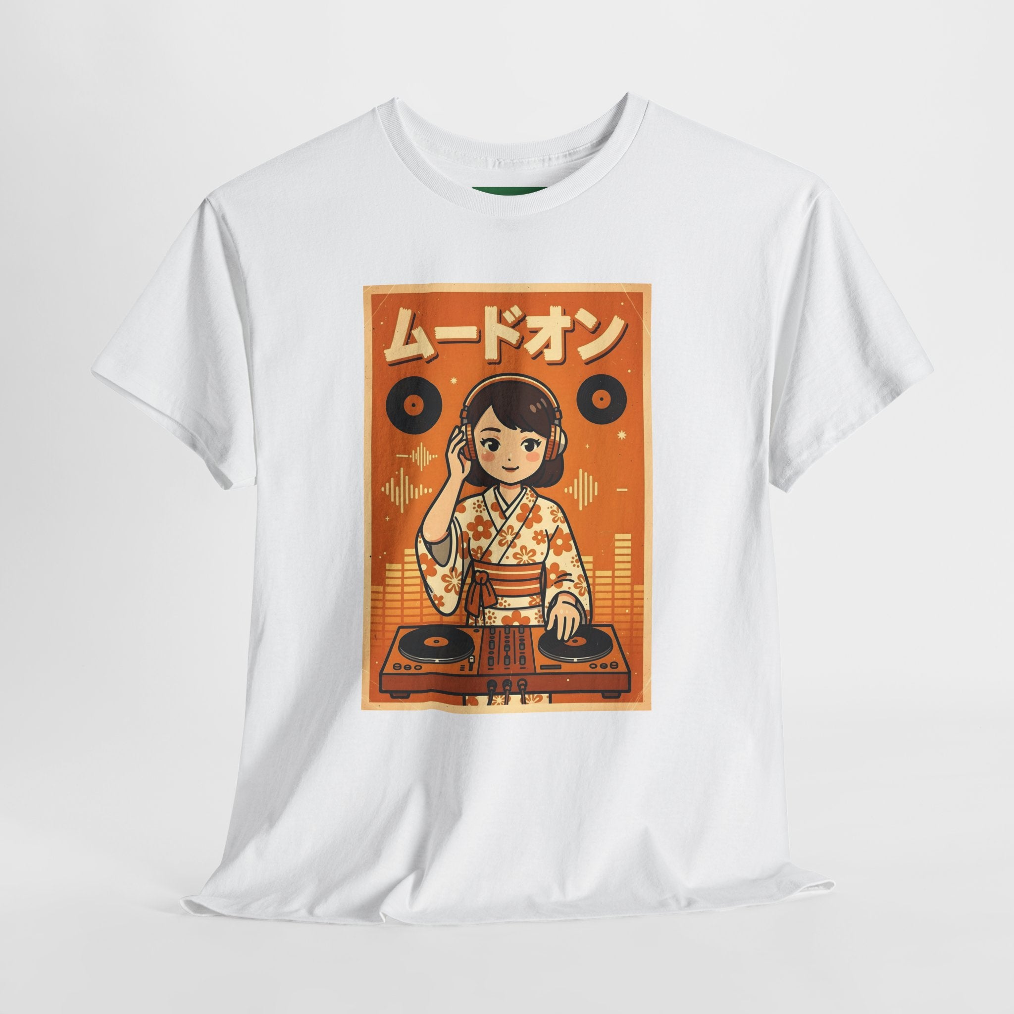 DJ Kimono T‑Shirt — Retro Japanese Anime Vinyl DJ Graphic Tee