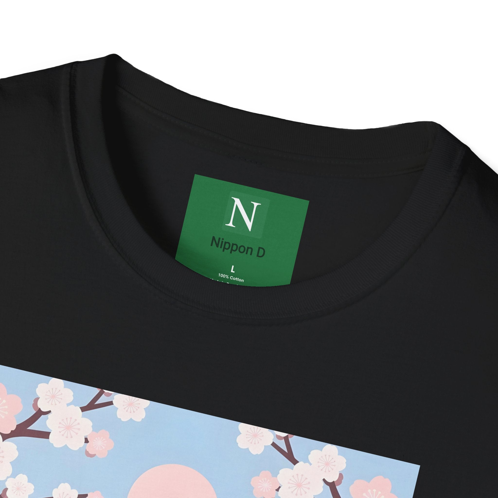 Cherry Blossom Geisha Tee — Japanese Girl & Cat Graphic T-Shirt