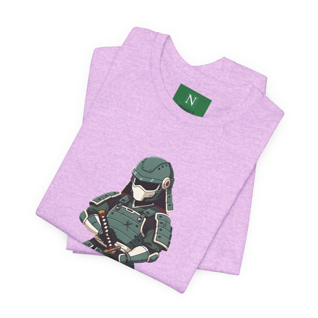 Samurai Cat T-Shirt – Cute Armored Kitty with Katana Graphic