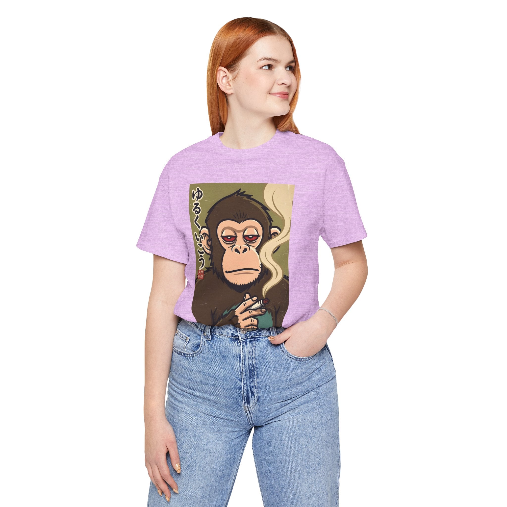 Smoking Monkey Graphic Tee — Japanese Retro Ape Illustration T-Shirt