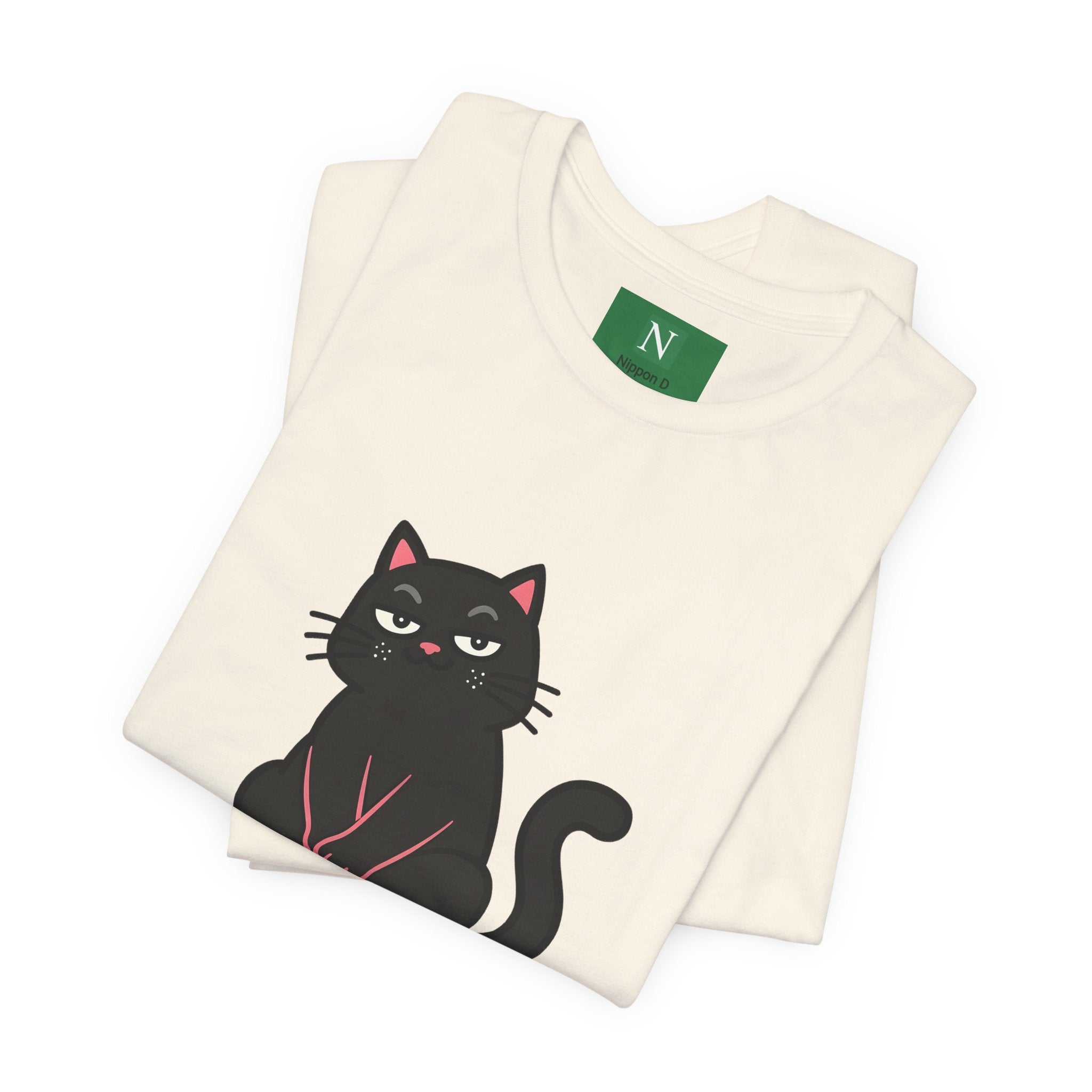 Black Cat Tee with Japanese Text — 'Mita Me wa Ii, Kimochi wa Sore Ijo' Cute Kawaii Graphic T-Shirt