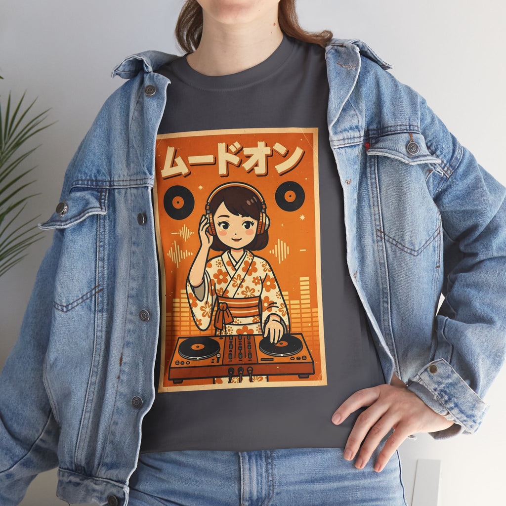 DJ Kimono T‑Shirt — Retro Japanese Anime Vinyl DJ Graphic Tee